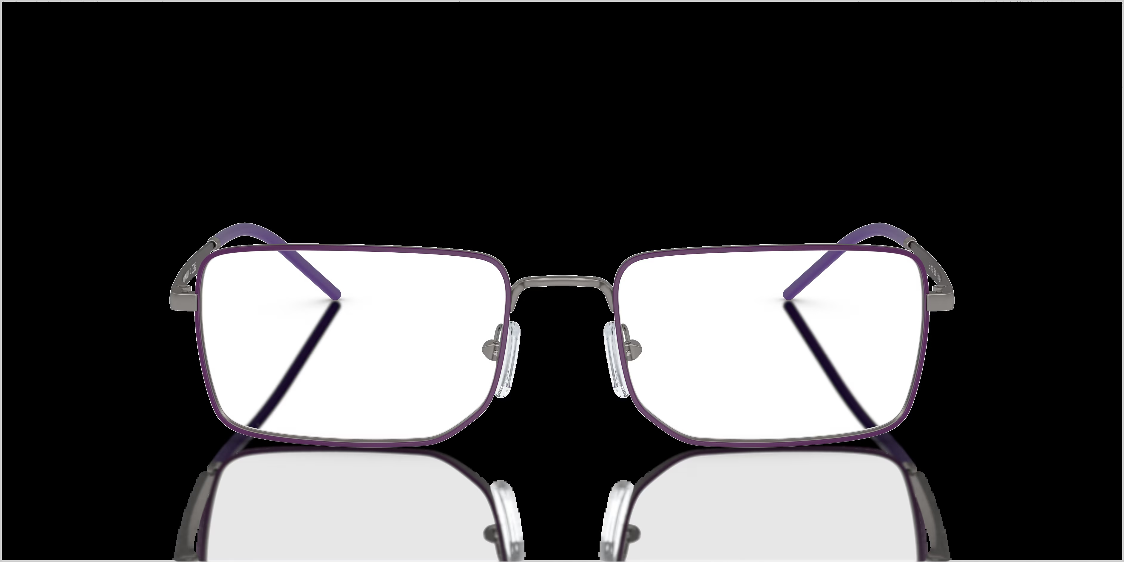 EA1153 - Rectangle Matte Gunmetal Frame Glasses For Men