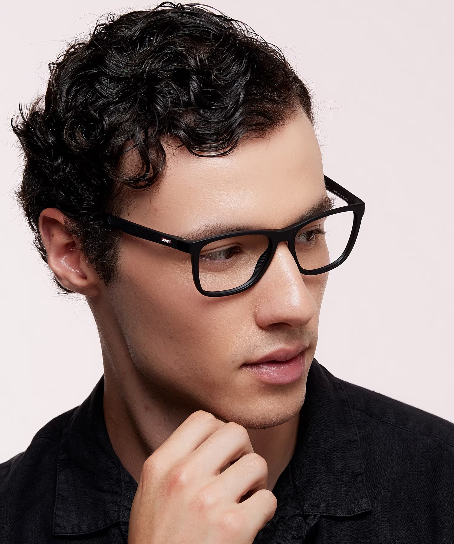 LV 5050 Rectangle Black Glasses for Men 3 LV 5050 Rectangle Black Glasses for Men
