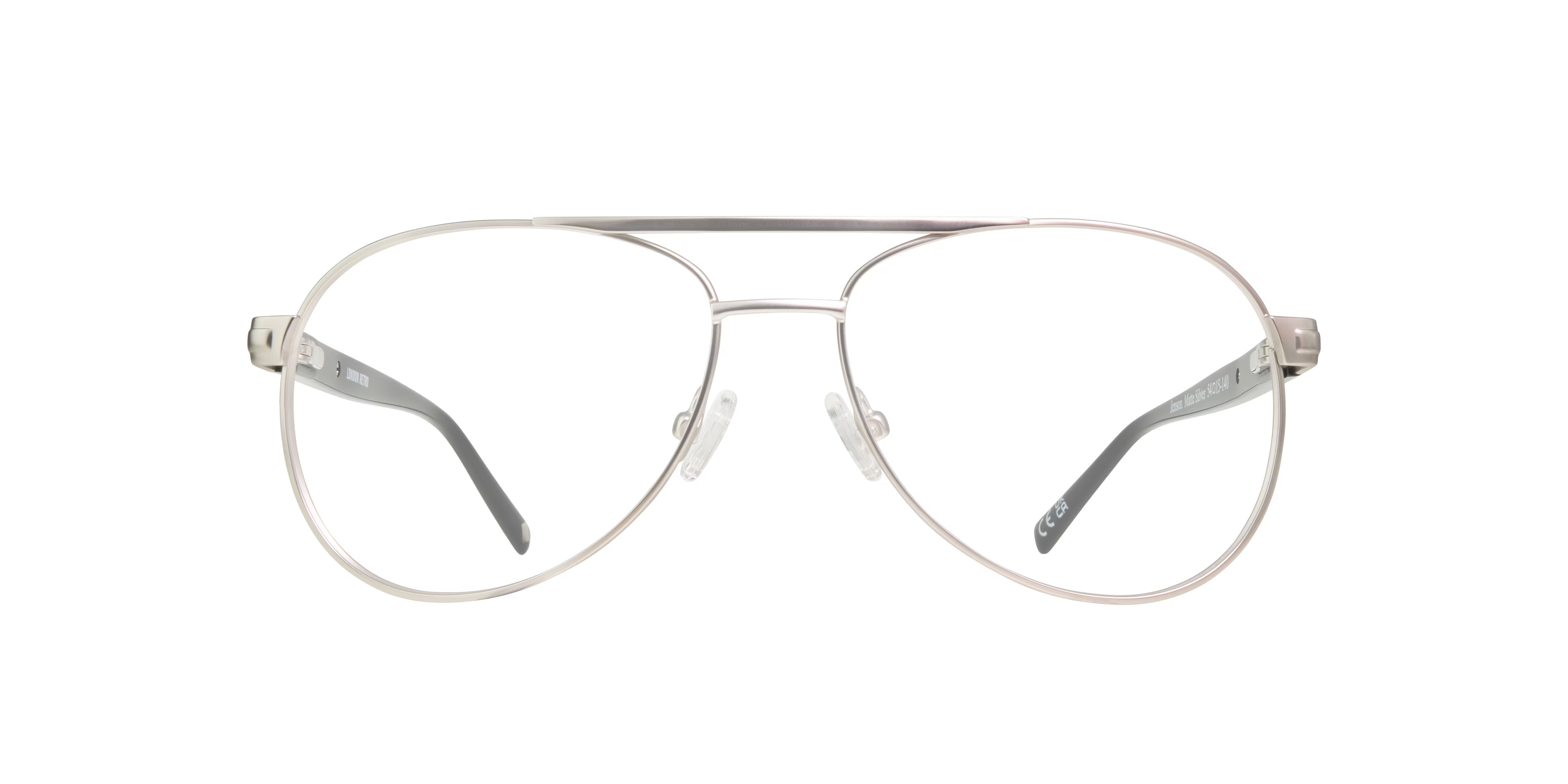 Jenson Pilot Matte Silver Full Rim Eyeglasses