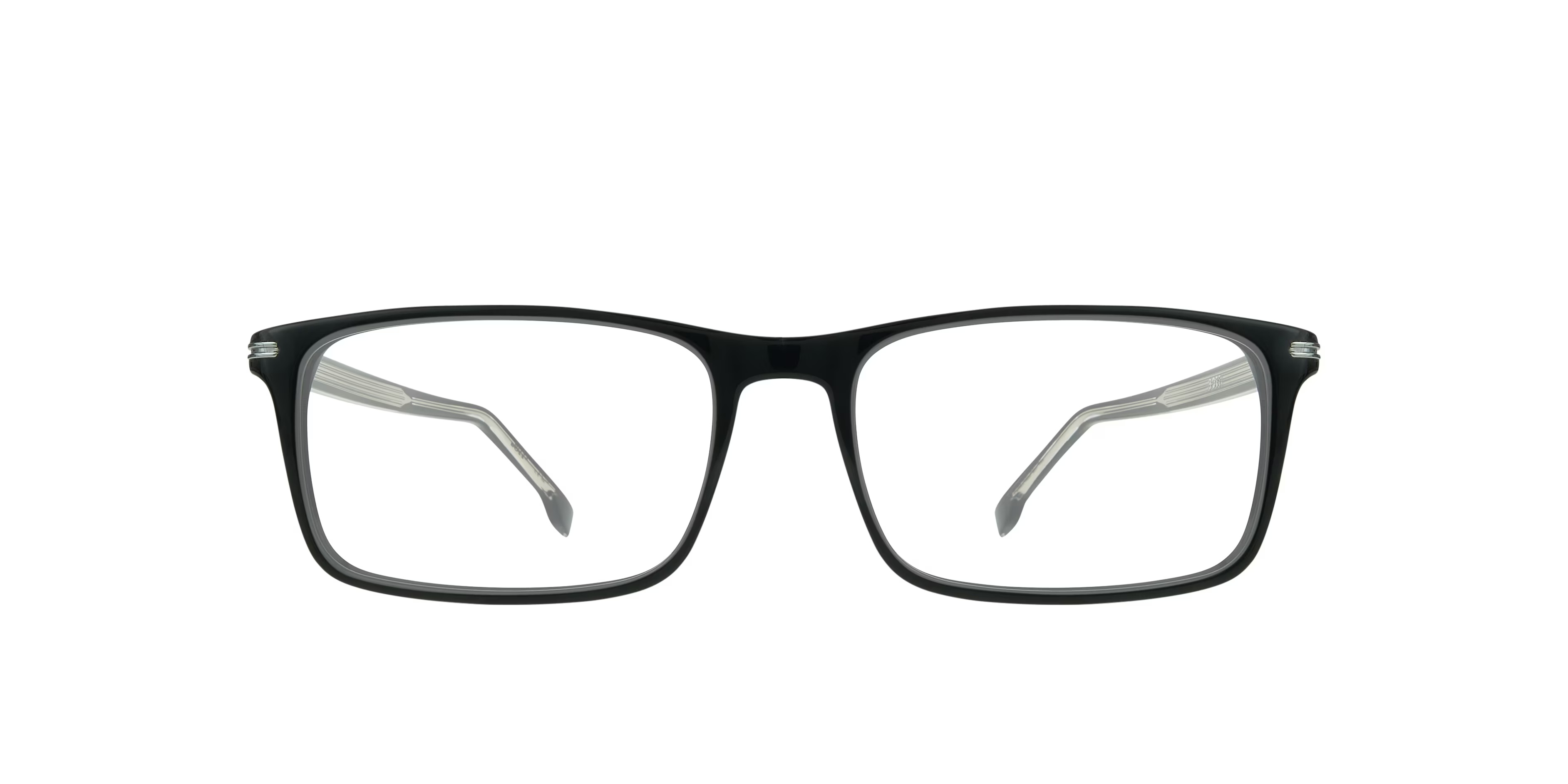 BOSS 1630 - Rectangle Black Frame Glasses For Men