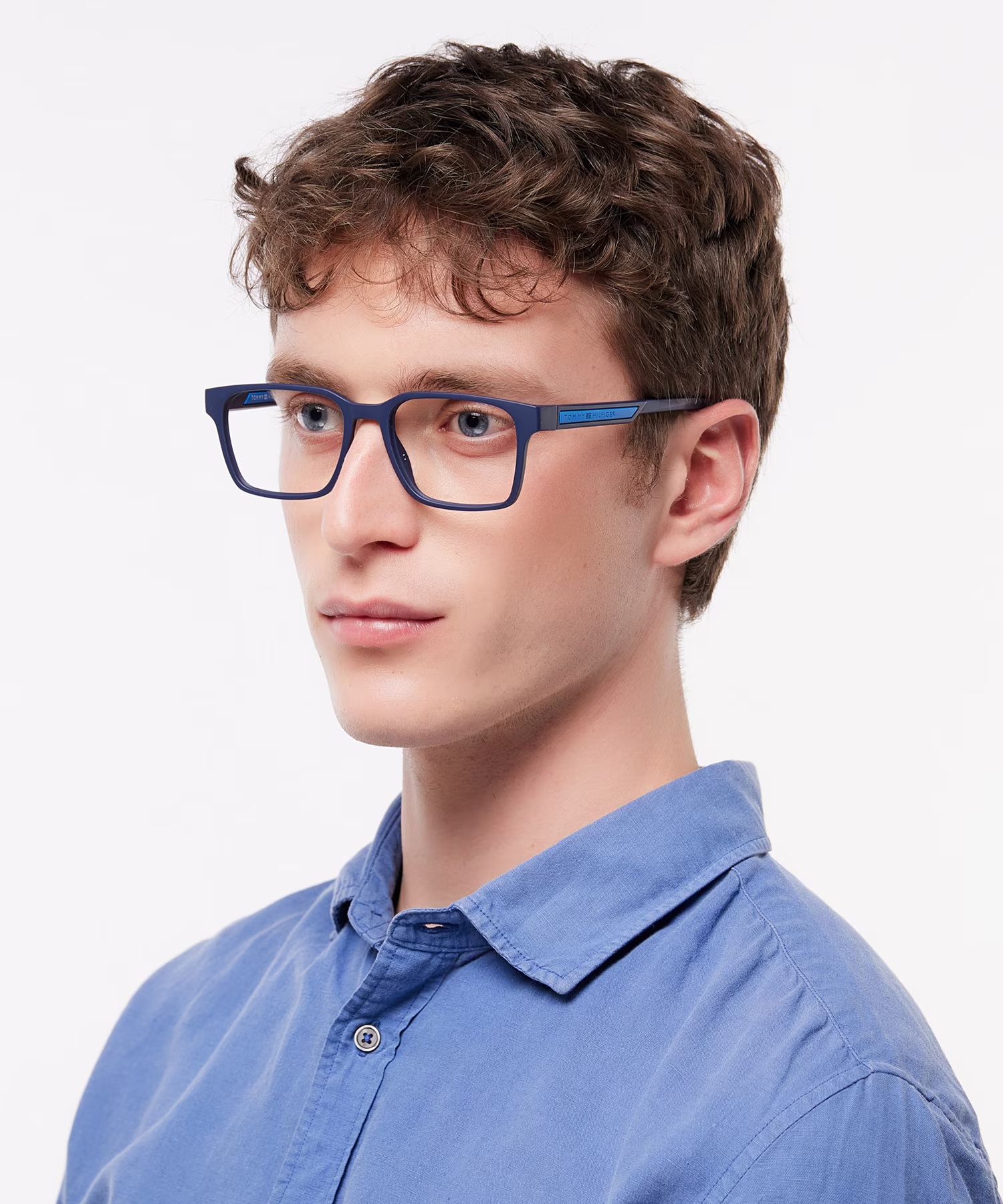 TH 2093 - Rectangle Blue Frame Glasses For Men 3 TH 2093 - Rectangle Blue Frame Glasses For Men