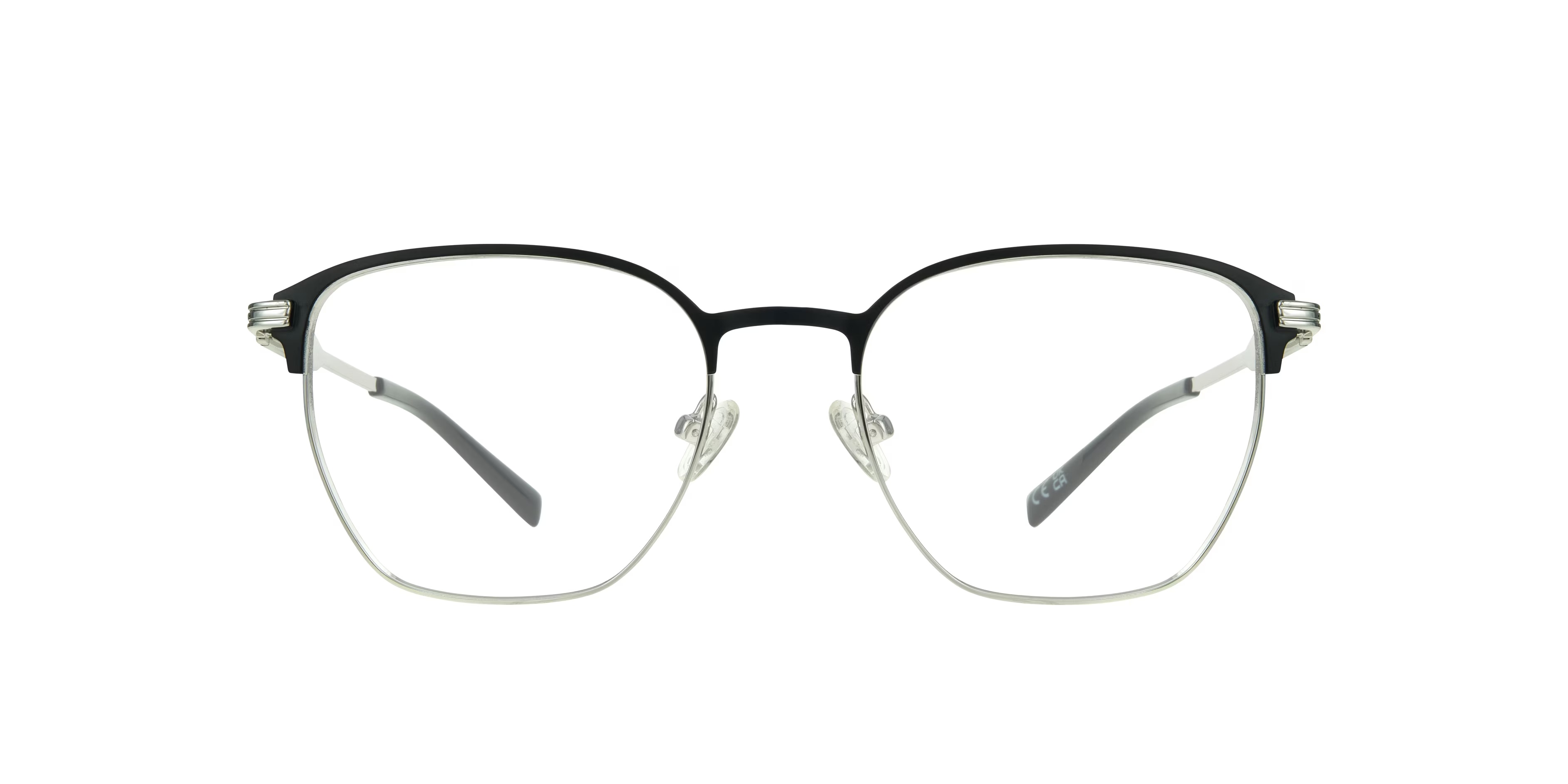 Keith Square Matte Black & Shiny Silver Glasses for Men 1 Keith Square Matte Black & Shiny Silver Glasses for Men
