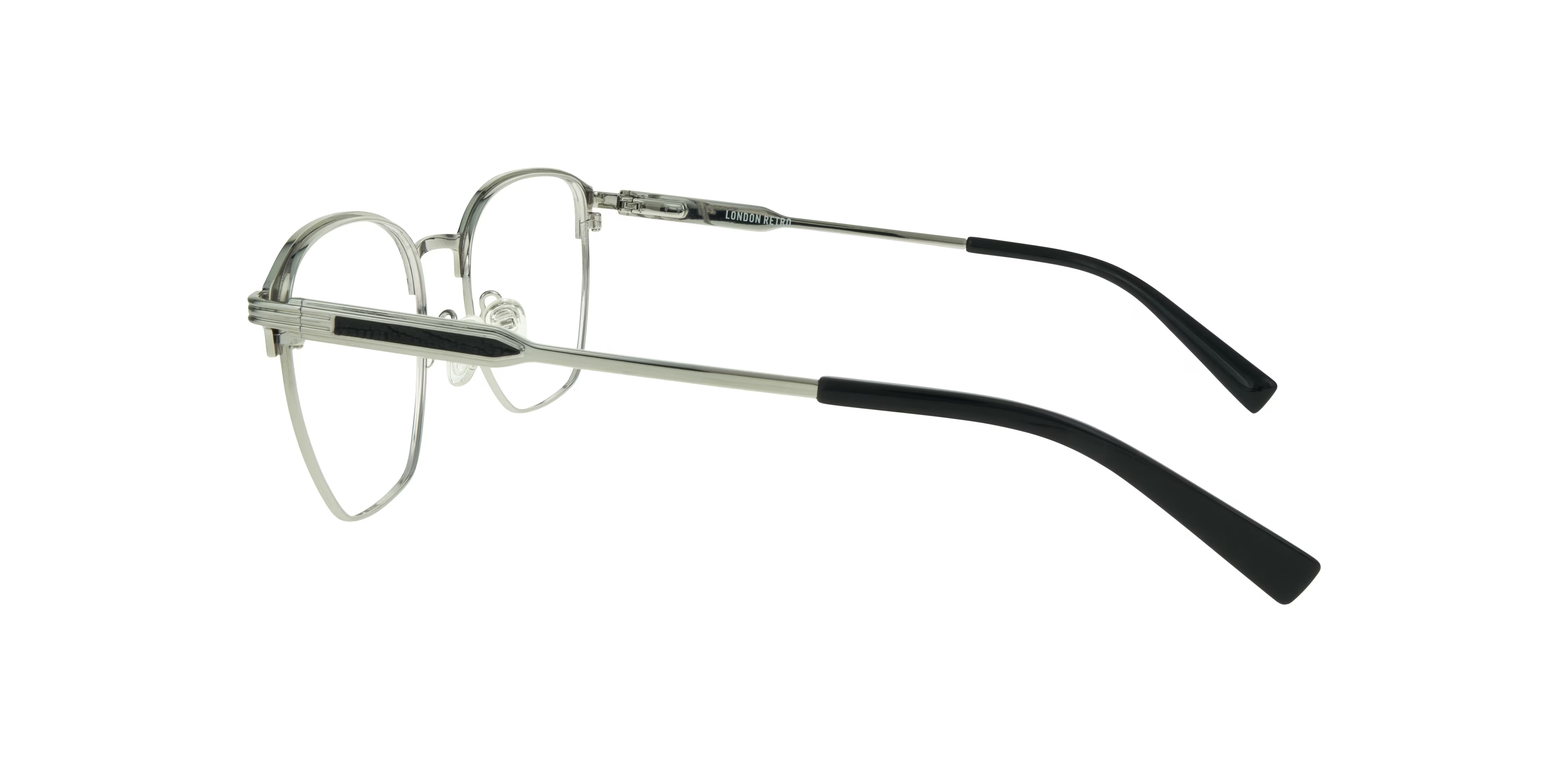 Keith Square Matte Black & Shiny Silver Glasses for Men 5 Keith Square Matte Black & Shiny Silver Glasses for Men