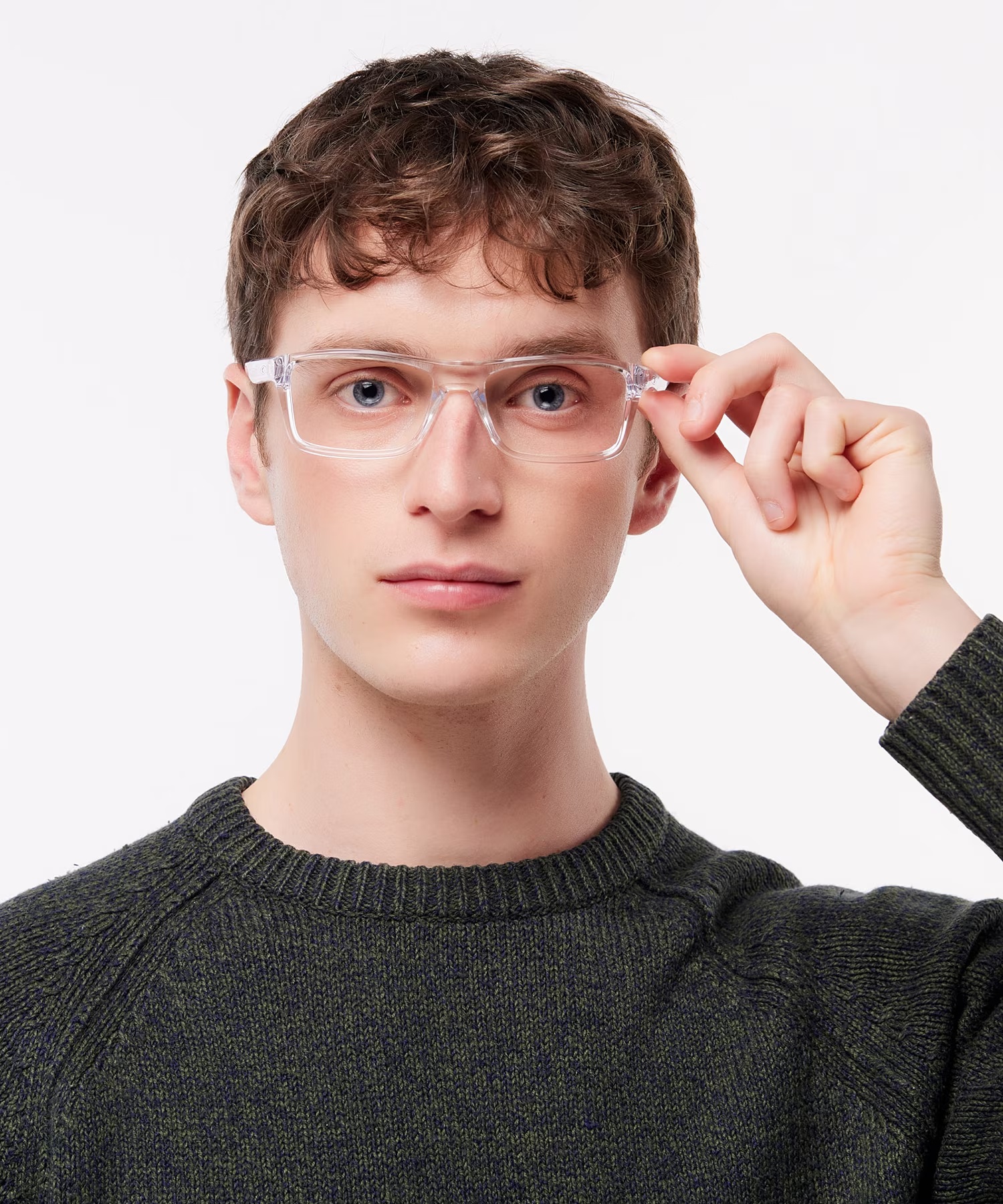 Rafter - Rectangle Polished Clear Frame Glasses For Men 2 Rafter - Rectangle Polished Clear Frame Glasses For Men