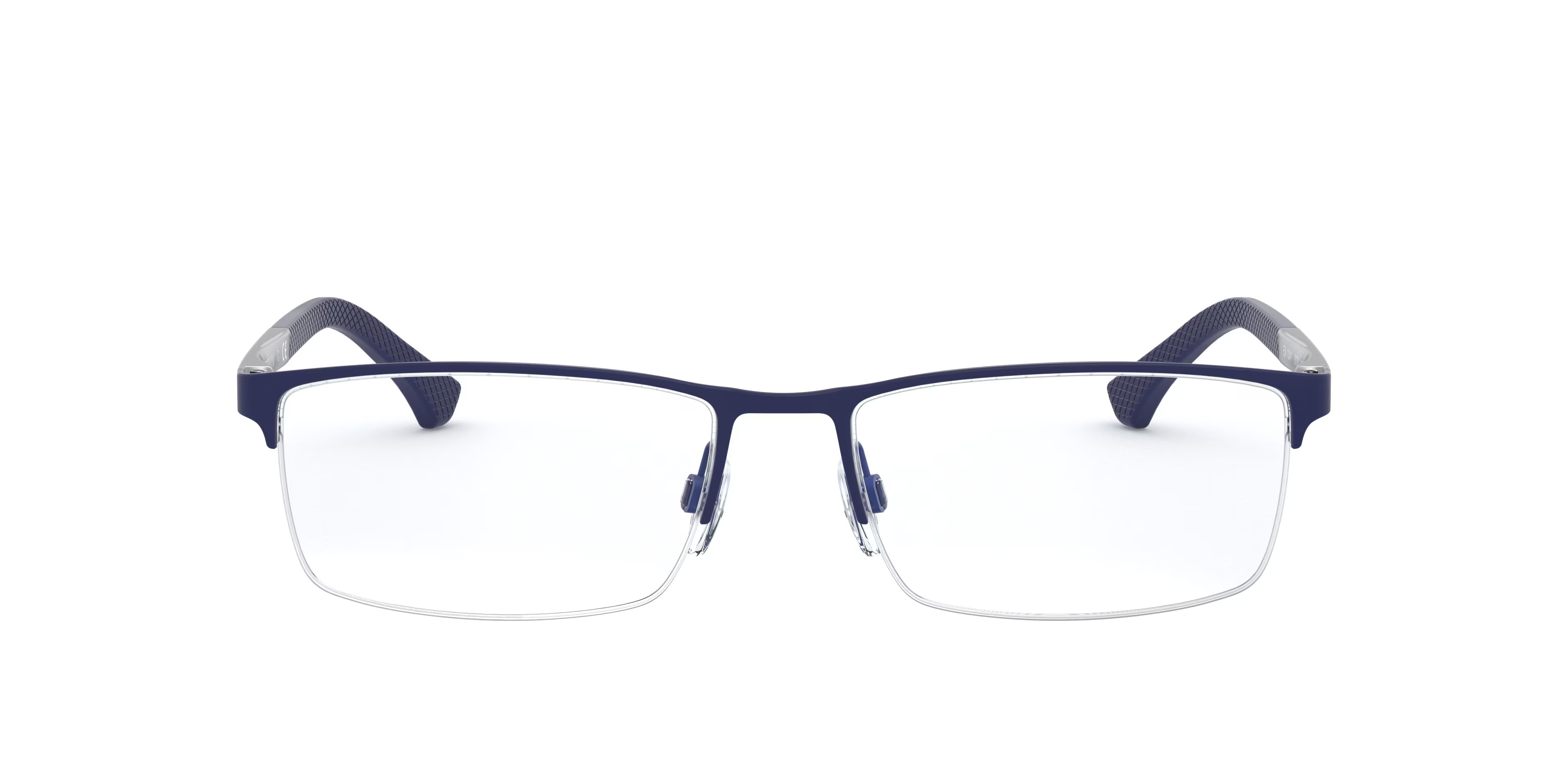 EA1041 - Rectangle Rubber Blue Frame Glasses For Men