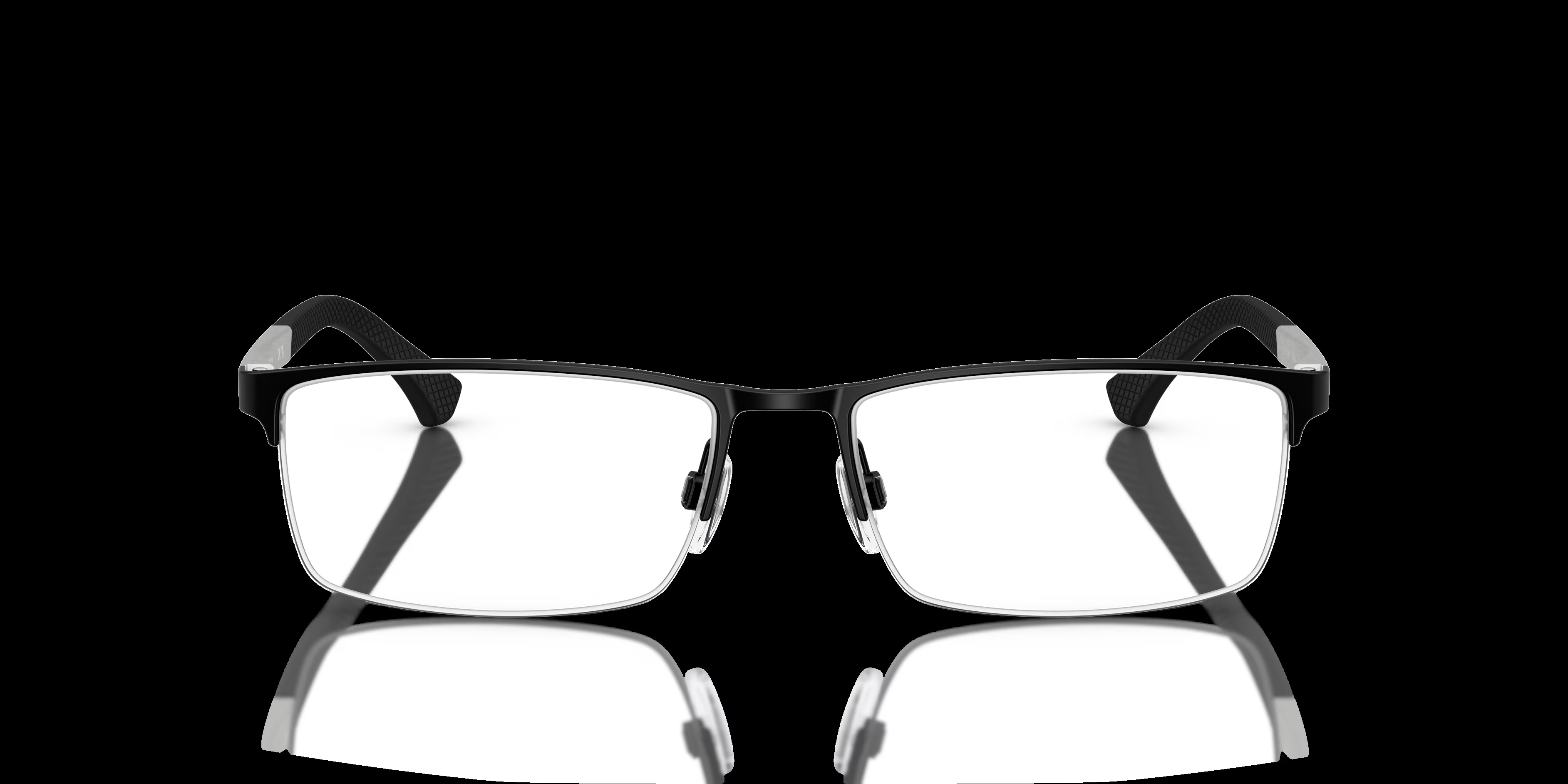 EA1041 - Rectangle Rubber Black Frame Glasses For Men