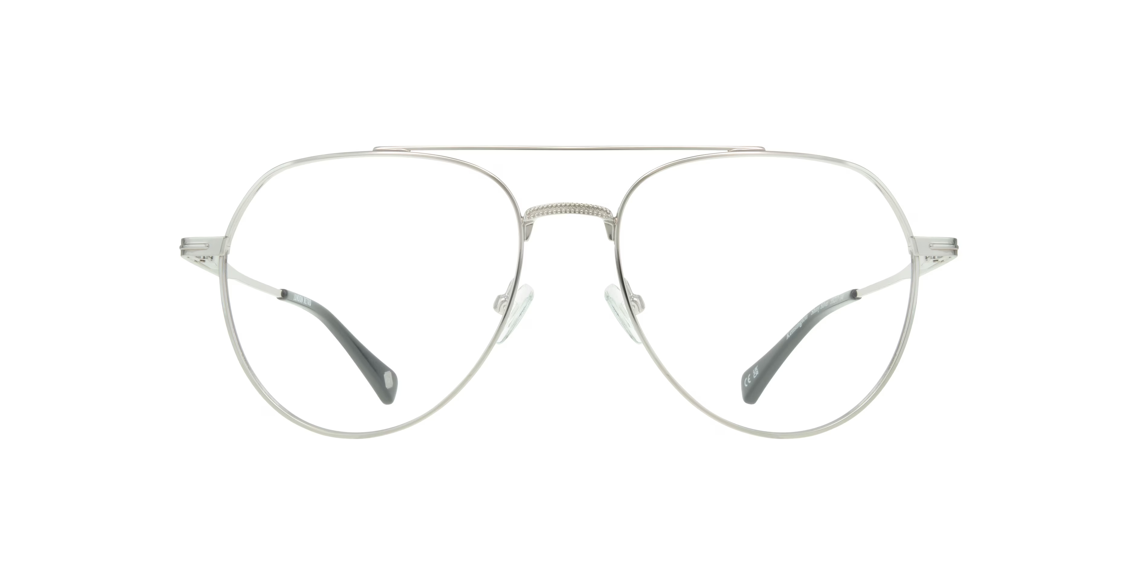 Kensington Pilot Shiny Silver Full Rim Eyeglasses
