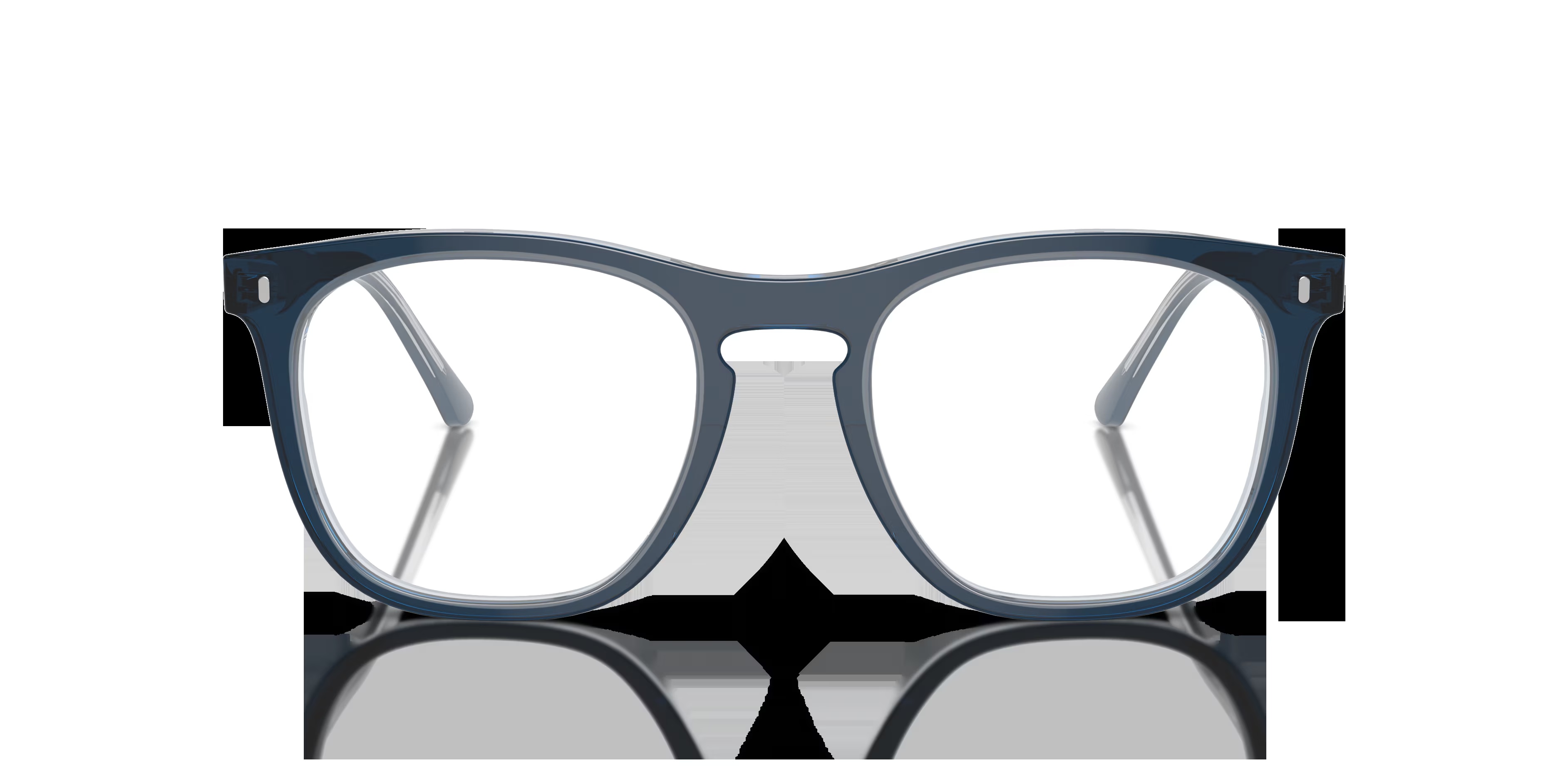 RB2210V - Square Blue On Transparent Blue Frame Eyeglasses 1 RB2210V - Square Blue On Transparent Blue Frame Eyeglasses