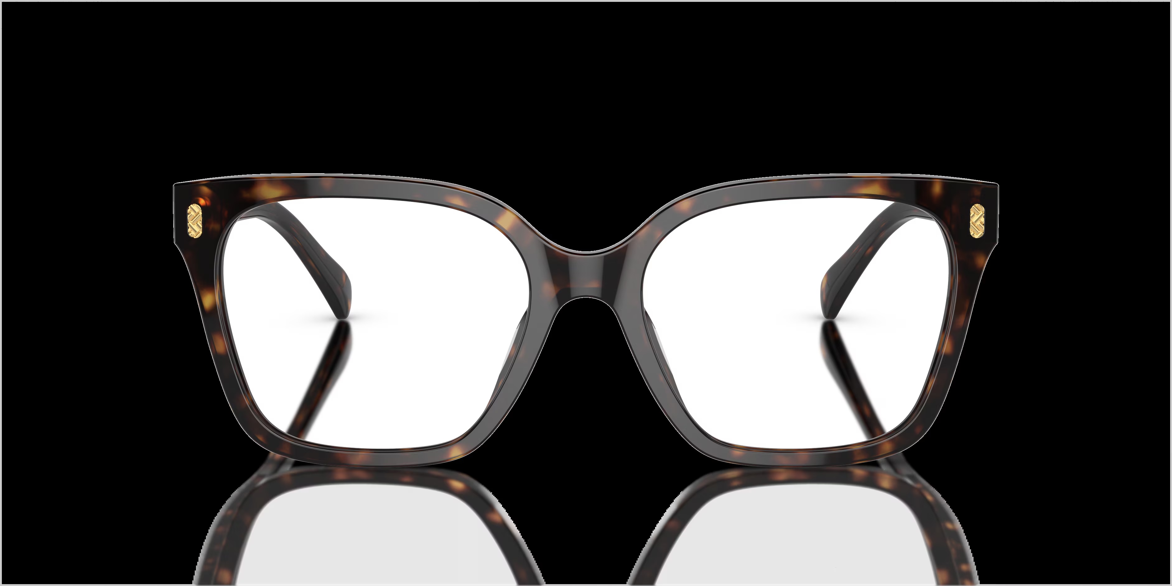 RA7158U - Square Shiny Dark Havana Frame Glasses For Women