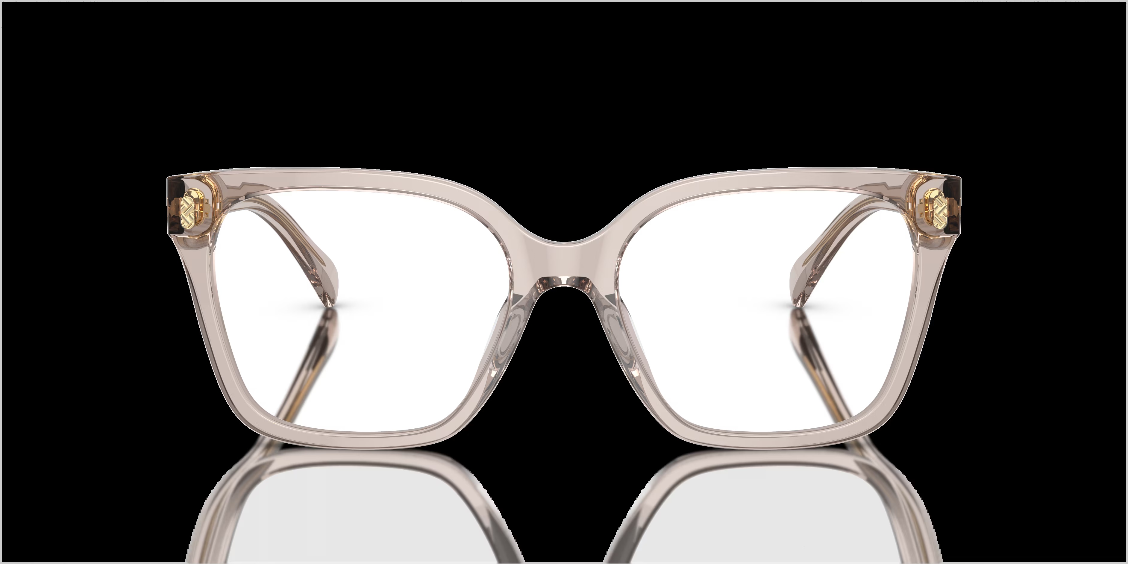 RA7158U - Square Shiny Transparent Beige Frame Glasses For Women