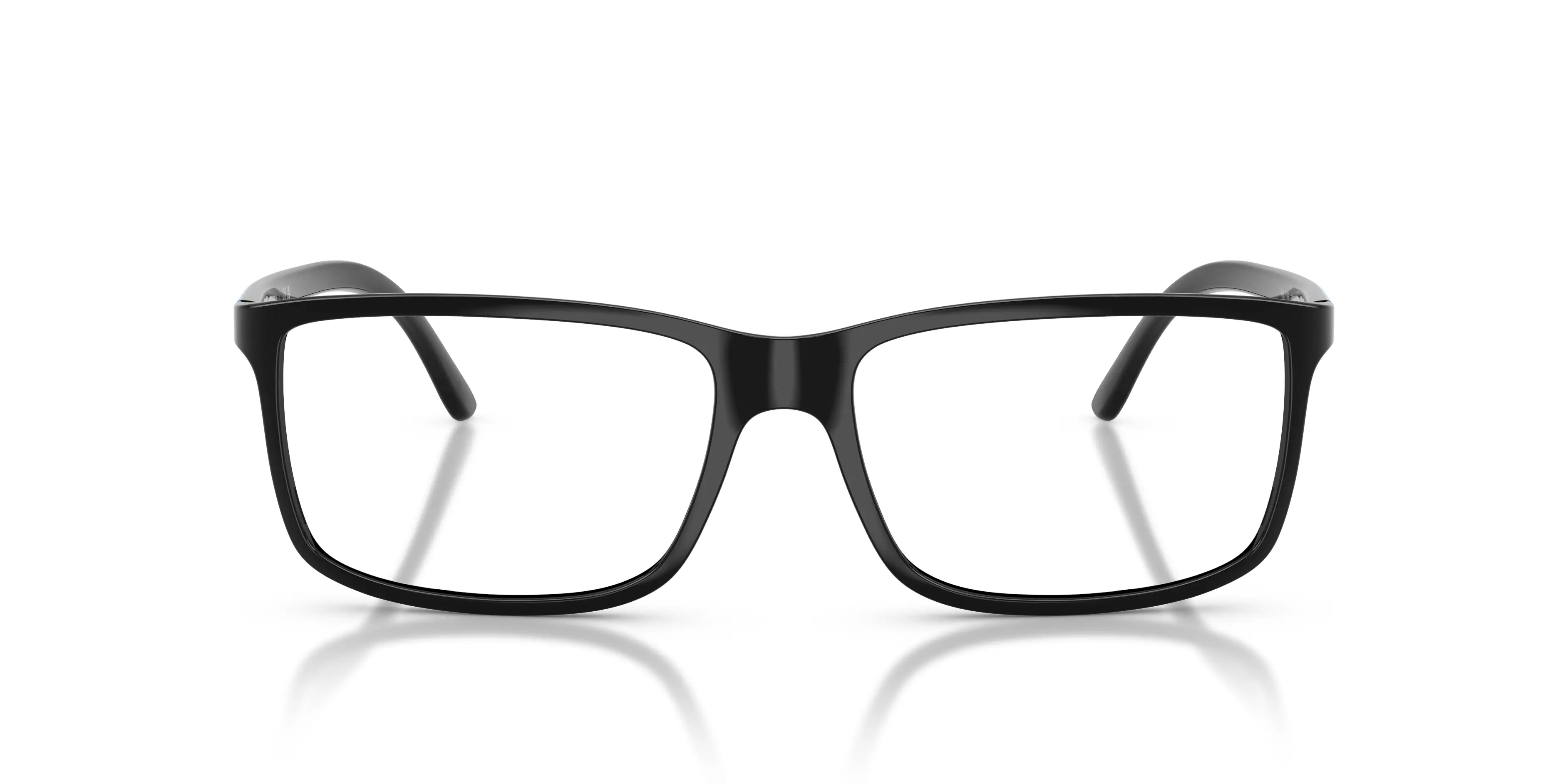 PH2126 - Rectangle Shiny Black Frame Glasses For Men