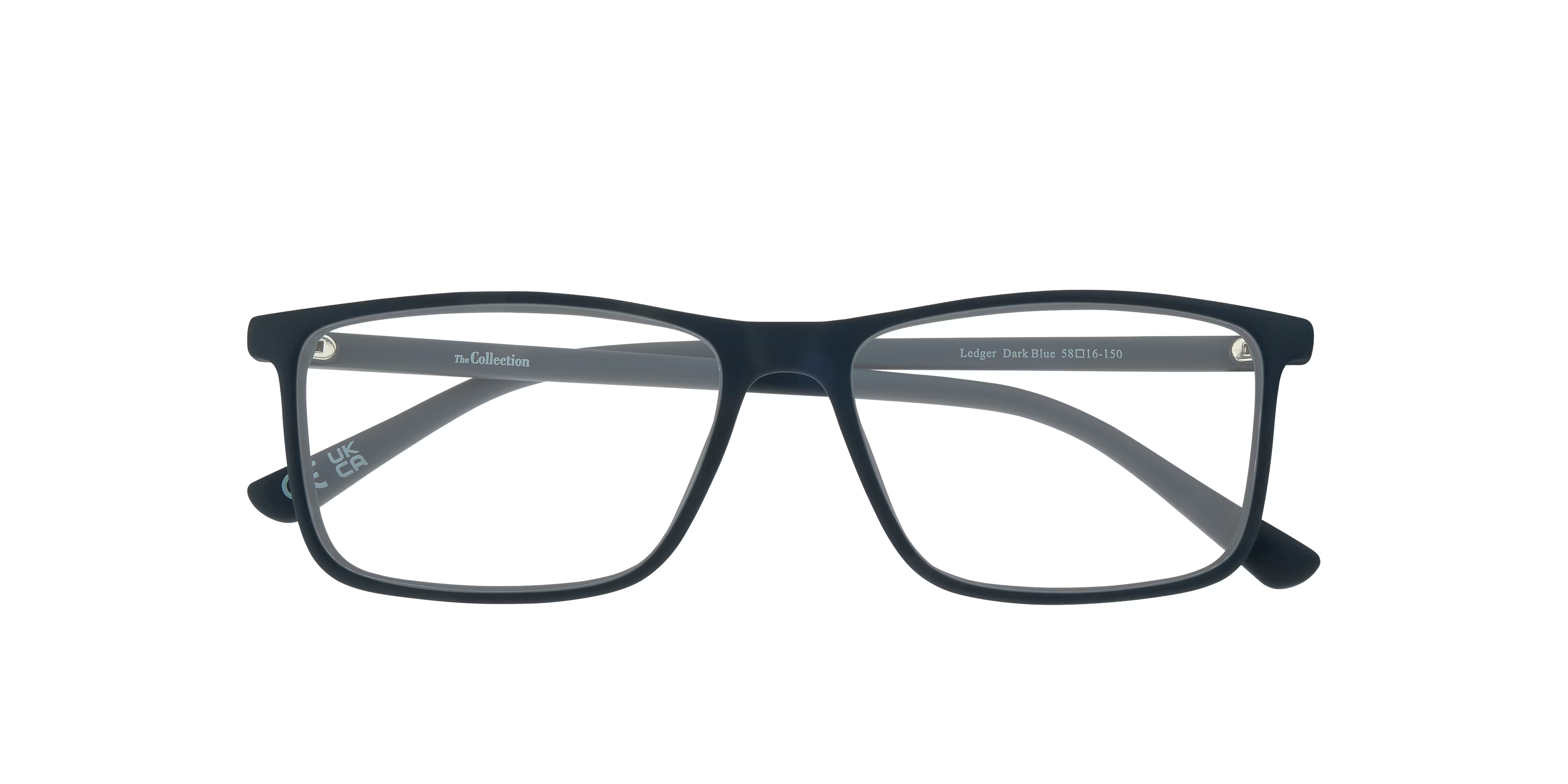 Ledger Rectangle Dark Blue Glasses for Men 4 Ledger Rectangle Dark Blue Glasses for Men
