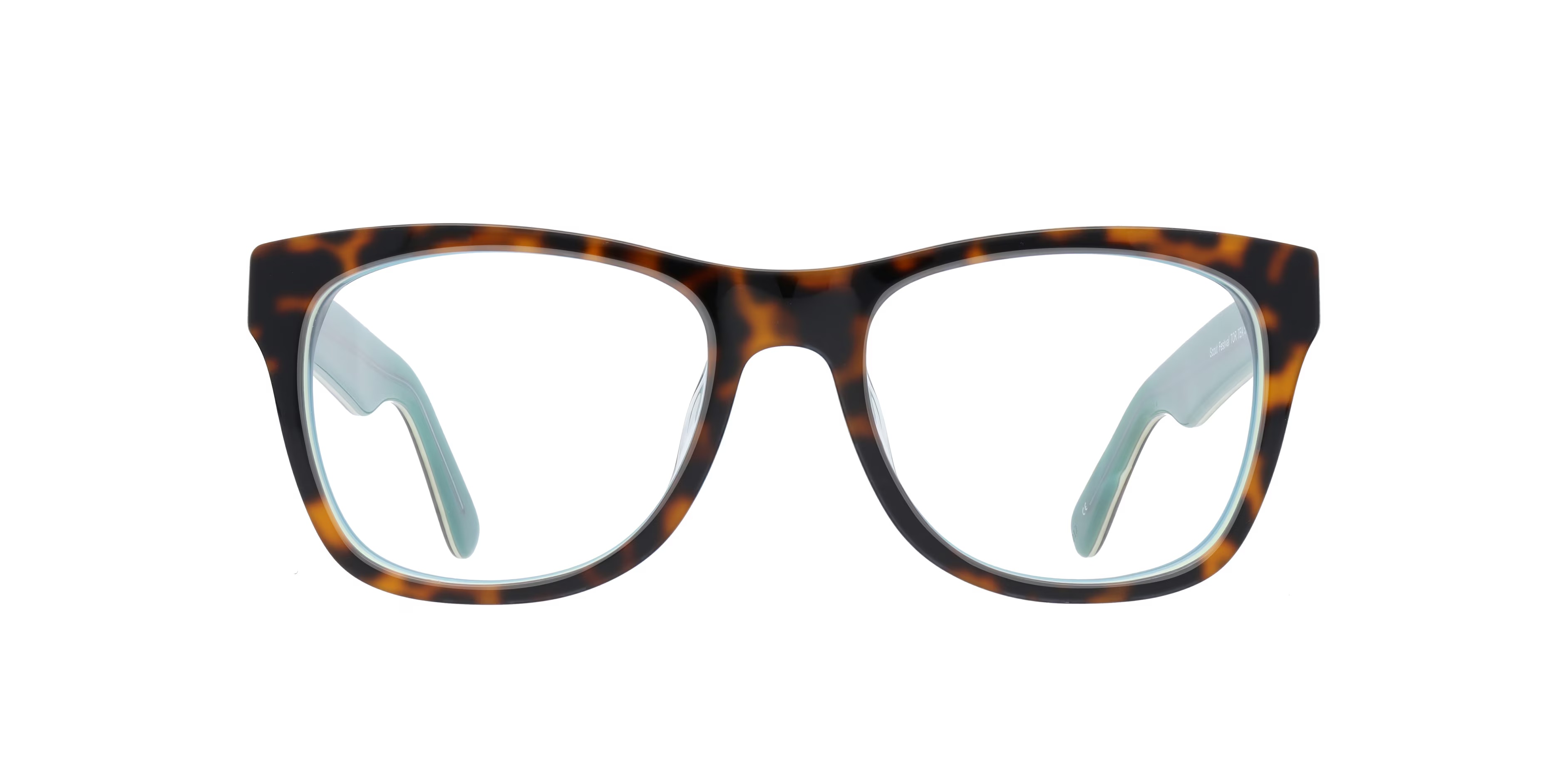Festival Square Tortoise Teal Full Rim Eyeglasses