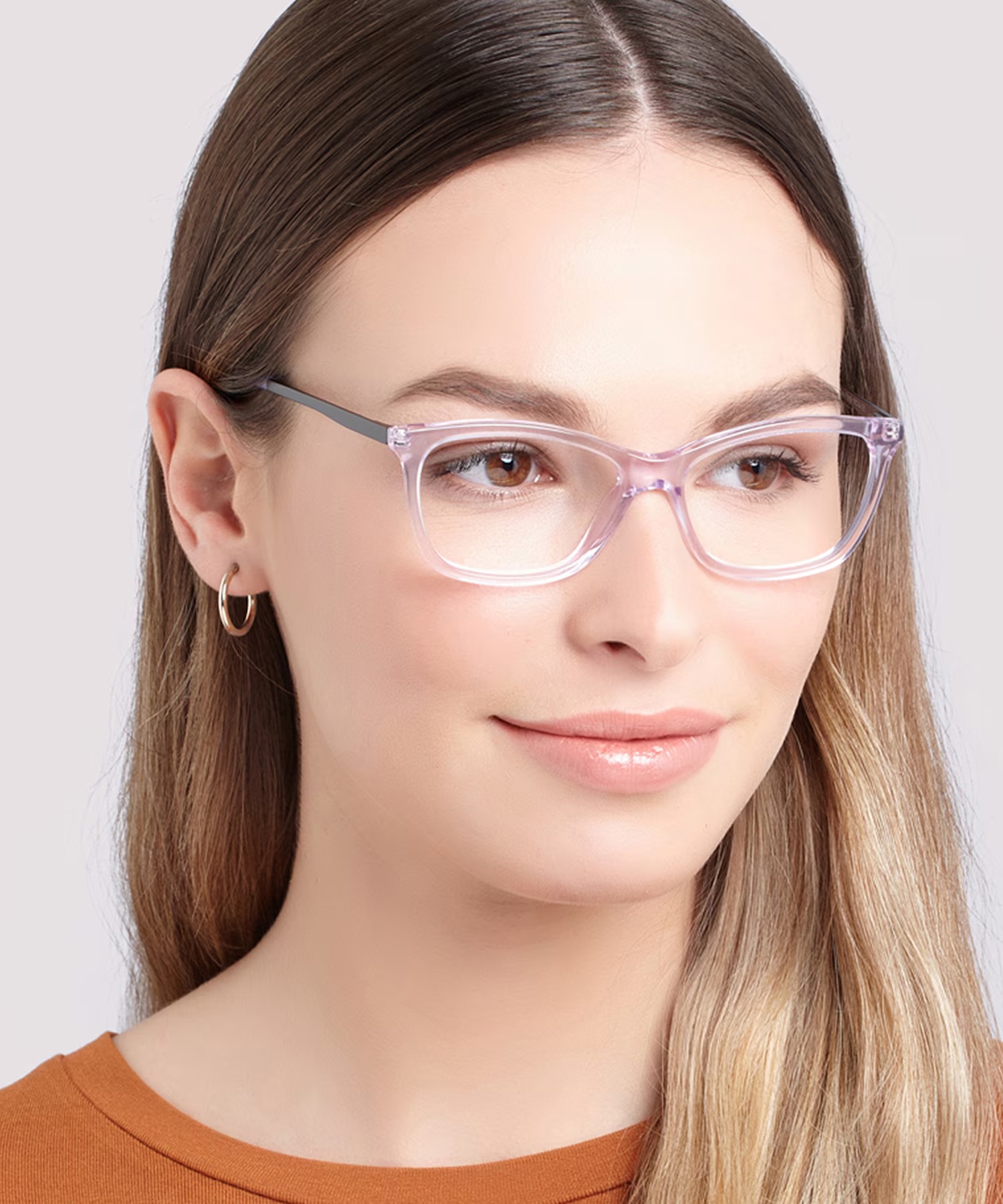 Luna Rectangle Purple Glasses for Women 3 Luna Rectangle Purple Glasses for Women