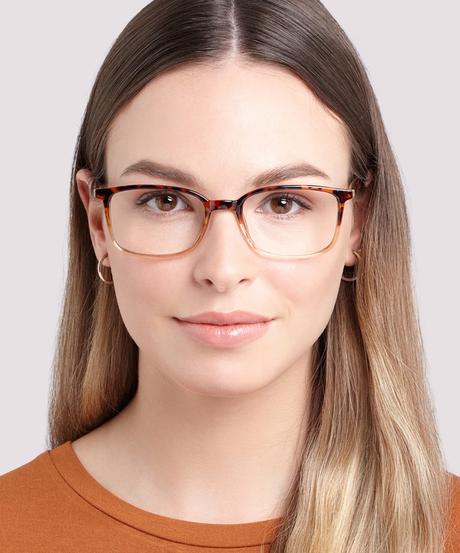 Ashlyn Rectangle Gradient Havana Glasses for Women 2 Ashlyn Rectangle Gradient Havana Glasses for Women