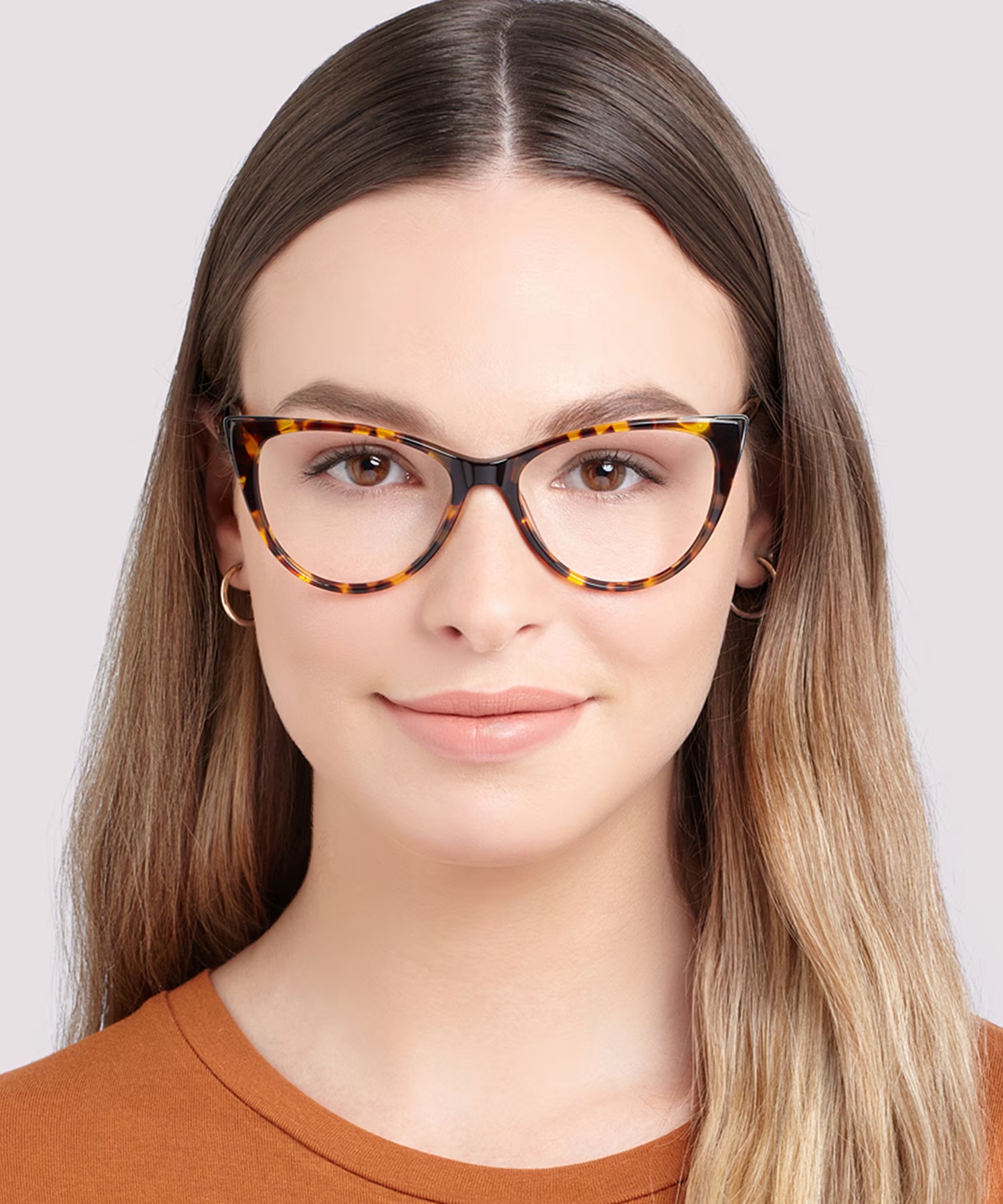 Arabella Cat Eye Shiny Havana & Silver Glasses for Women 2 Arabella Cat Eye Shiny Havana & Silver Glasses for Women
