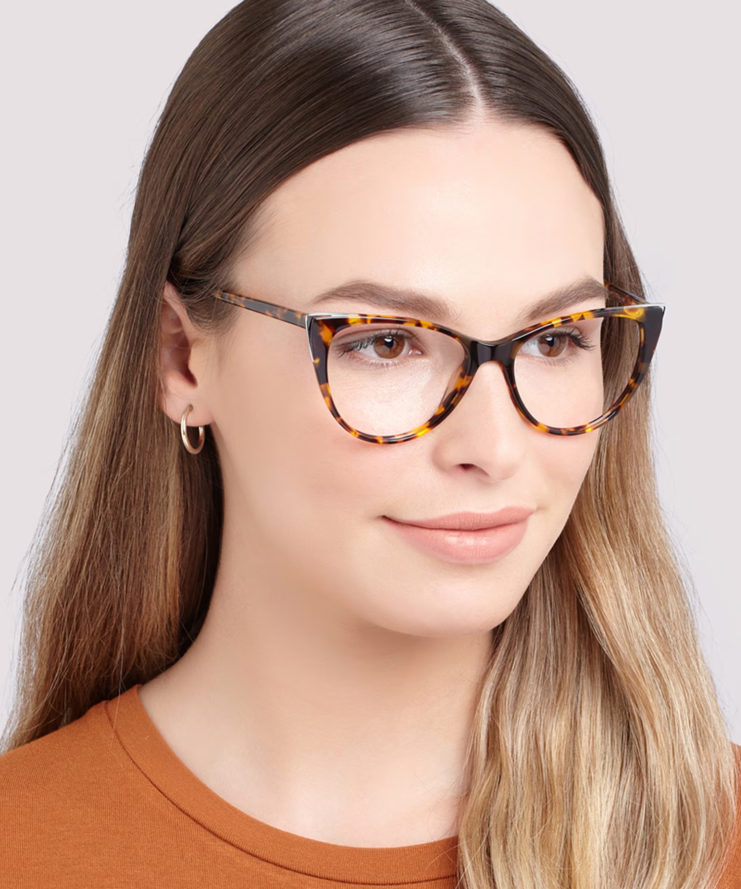 Arabella Cat Eye Shiny Havana & Silver Glasses for Women 3 Arabella Cat Eye Shiny Havana & Silver Glasses for Women