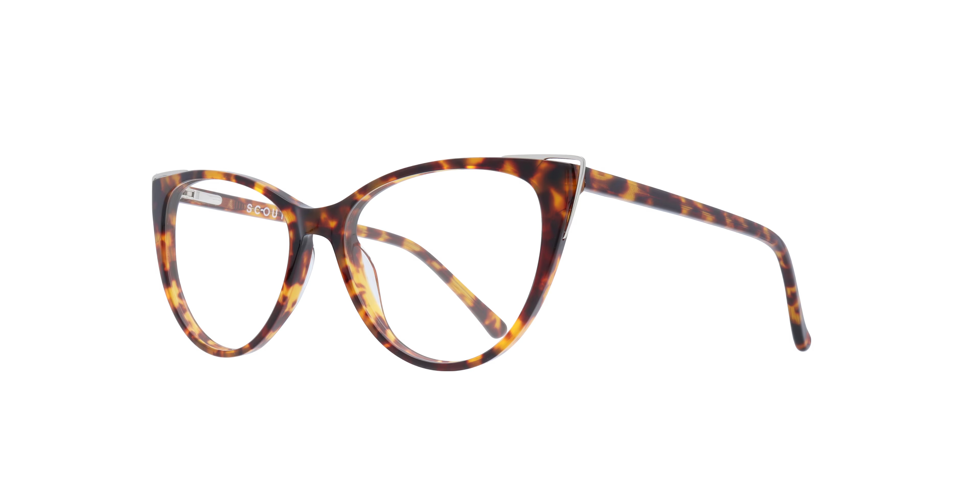Arabella Cat Eye Shiny Havana & Silver Glasses for Women 4 Arabella Cat Eye Shiny Havana & Silver Glasses for Women