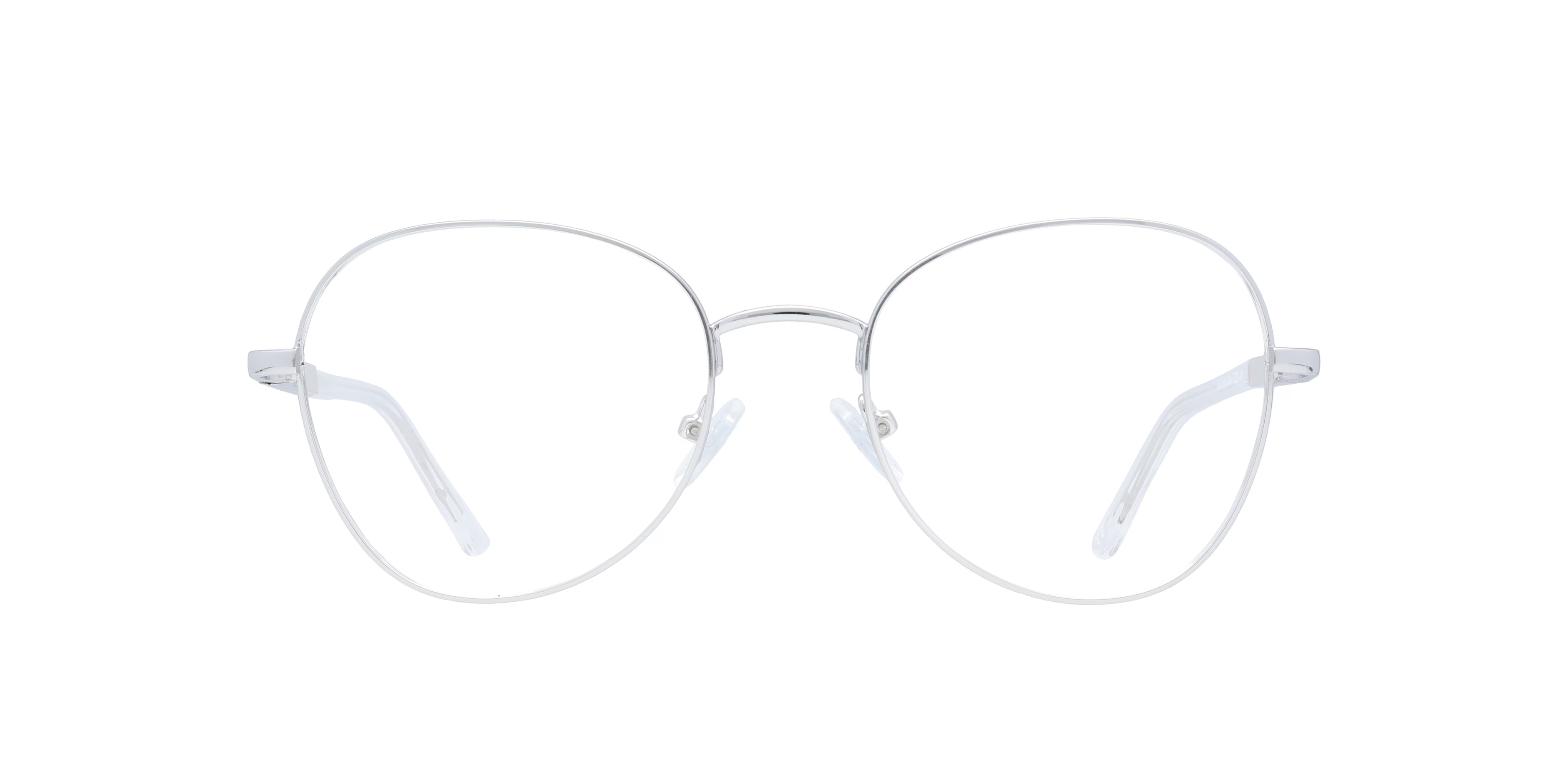Aida Round Shiny Silver Glasses for Women