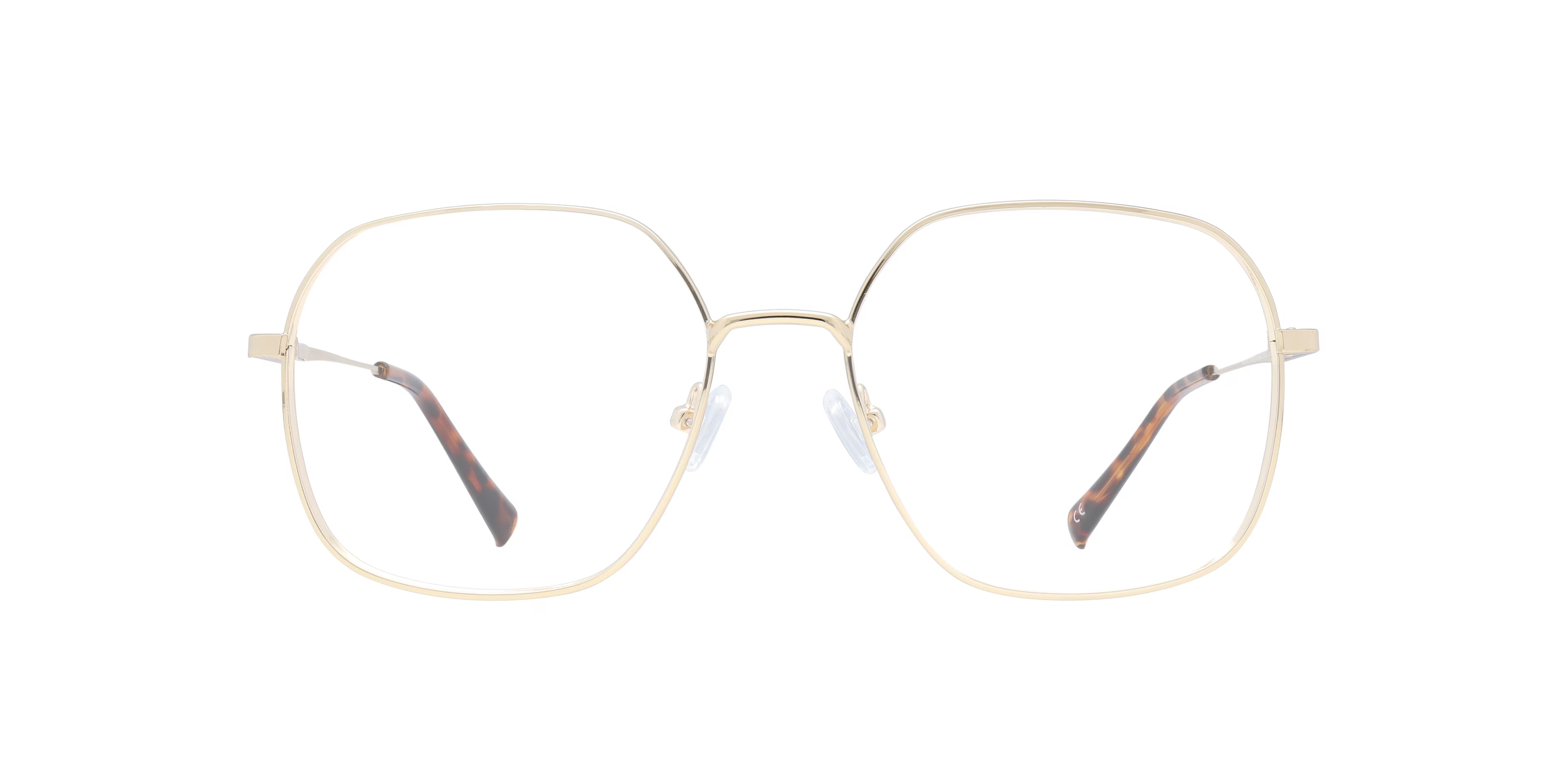 Bonnie Square Shiny Gold Full Rim Eyeglasses