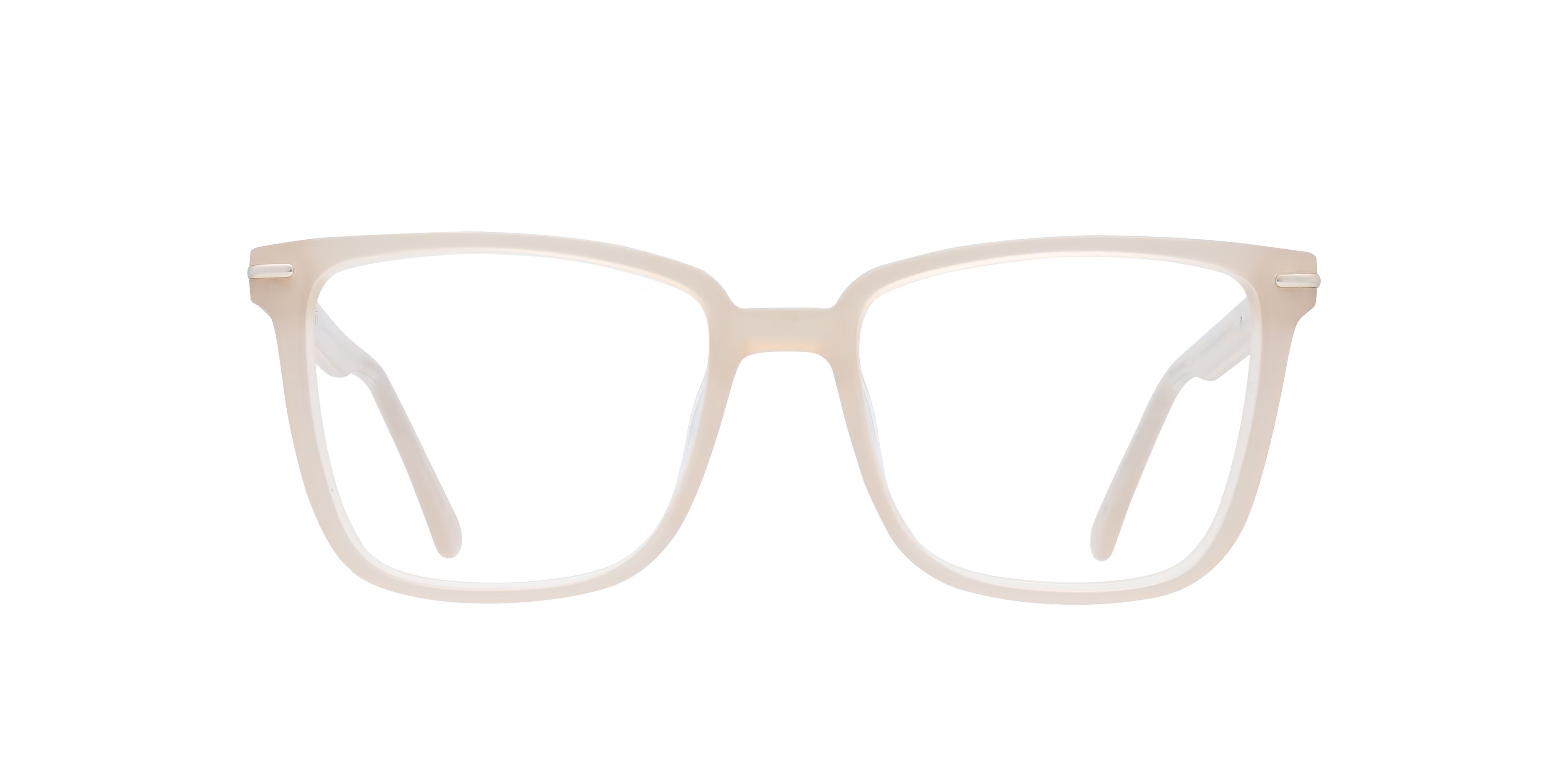 Balham Square Shiny Champagne Milky Full Rim Eyeglasses