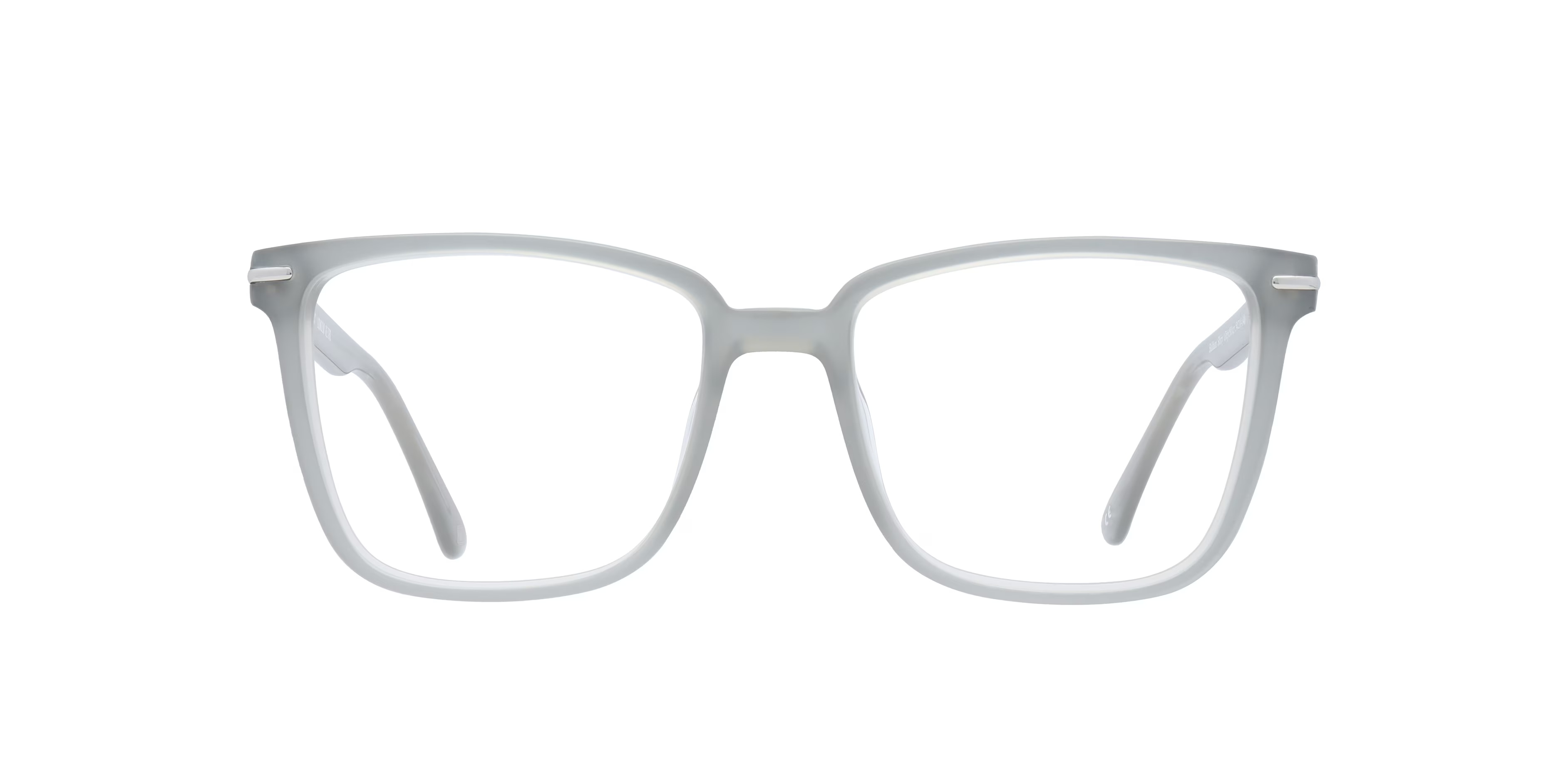 Balham Square Shiny Grey & Silver Full Rim Eyeglasses