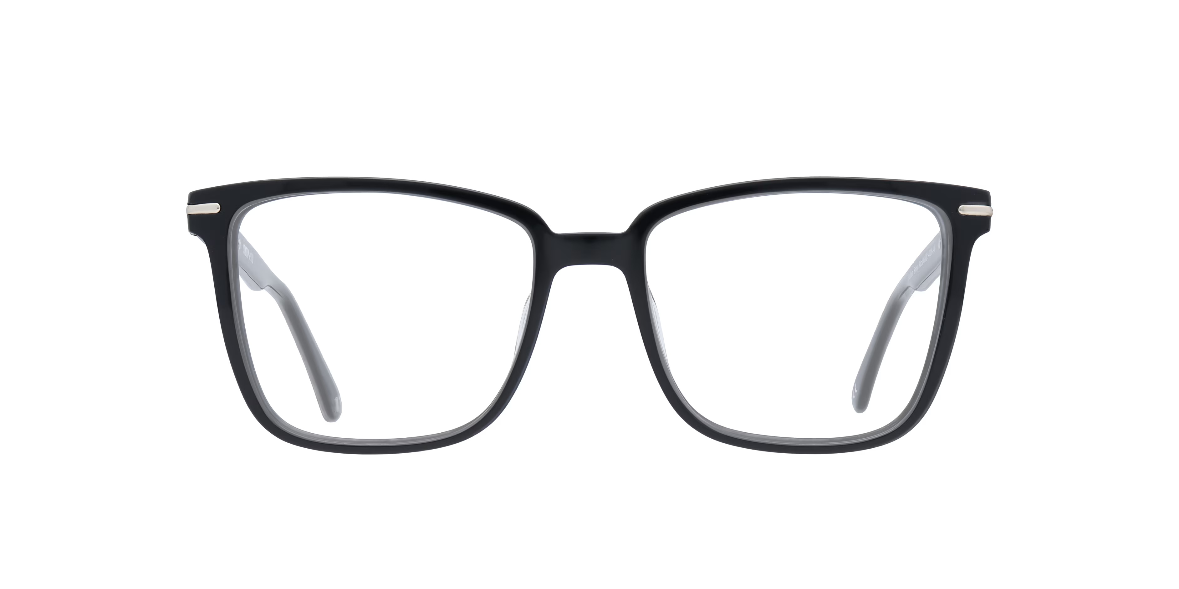 Balham Square Shiny Black & Gold Full Rim Eyeglasses