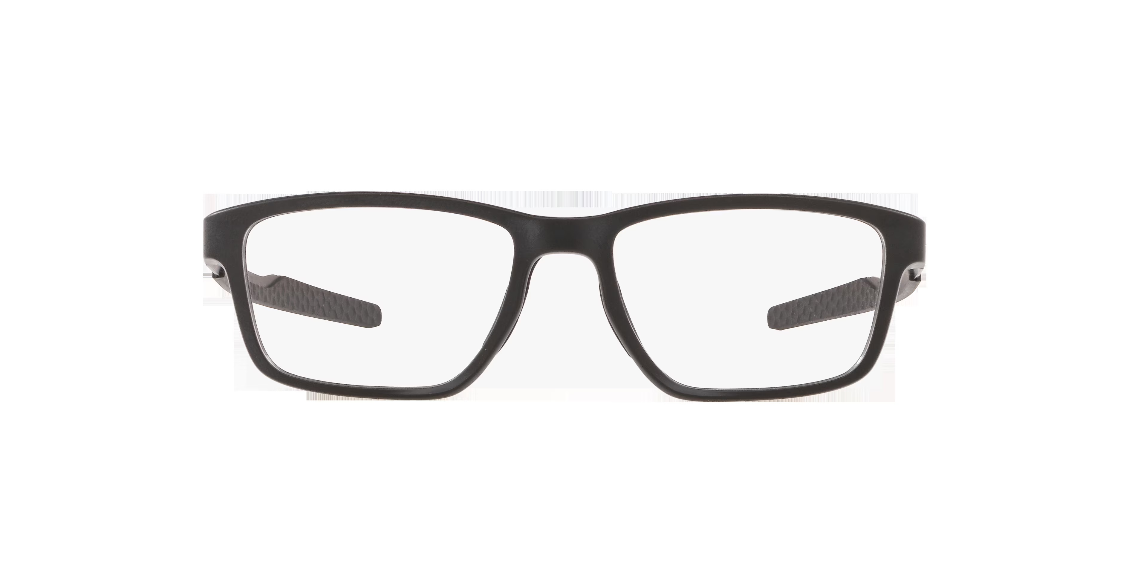 Metalink - Rectangle Satin Black Frame Glasses For Men