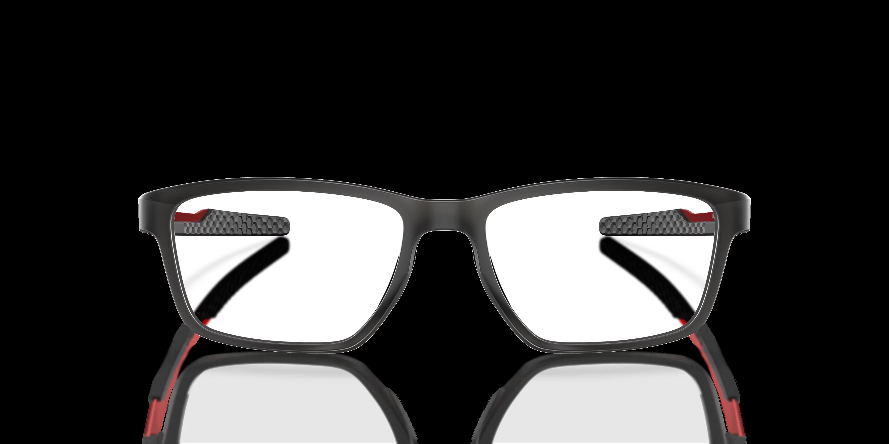 Metalink - Rectangle Satin Grey Smoke Frame Glasses For Men