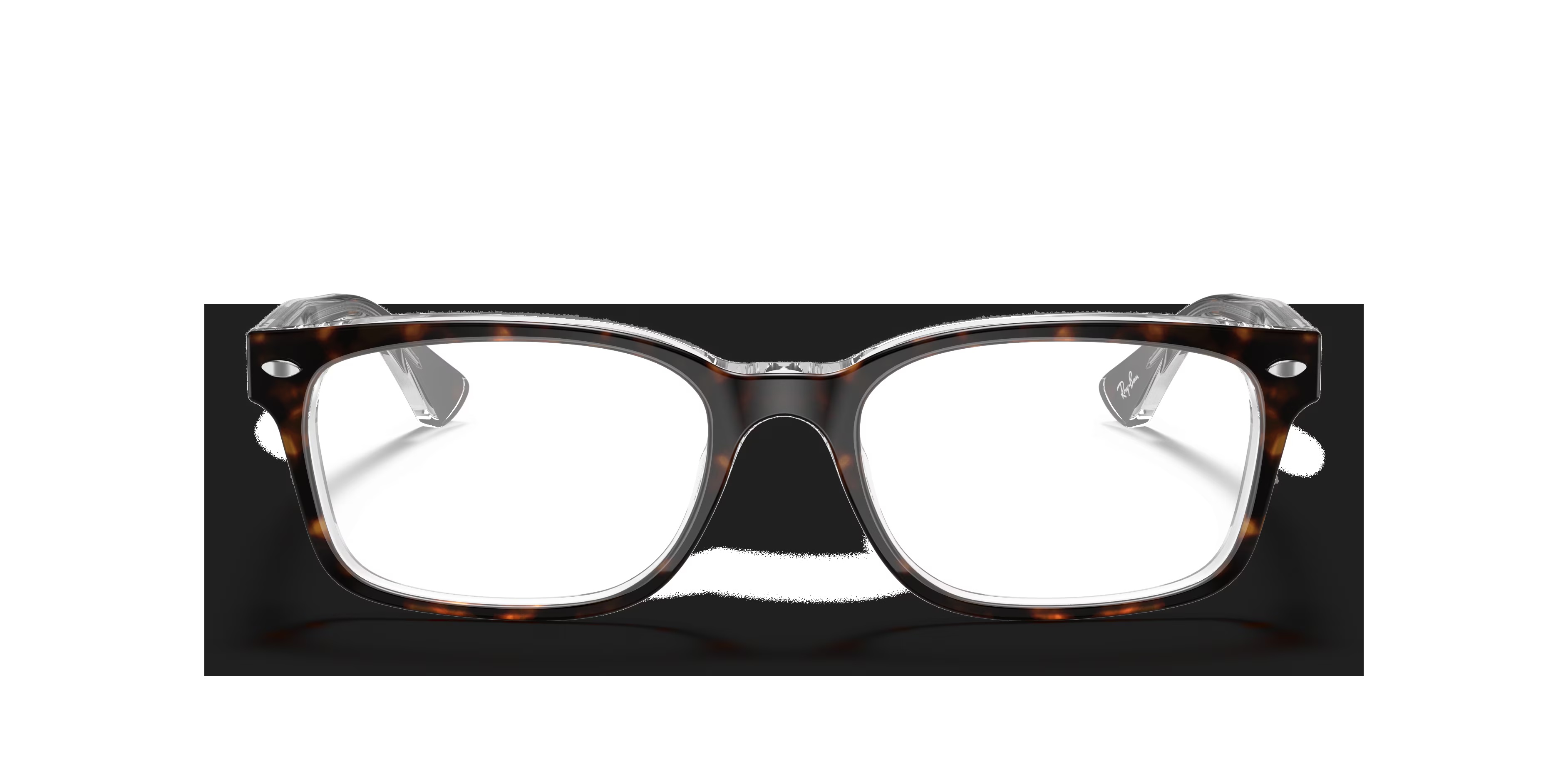 RB5286 - Square Havana On Transparent Frame Eyeglasses