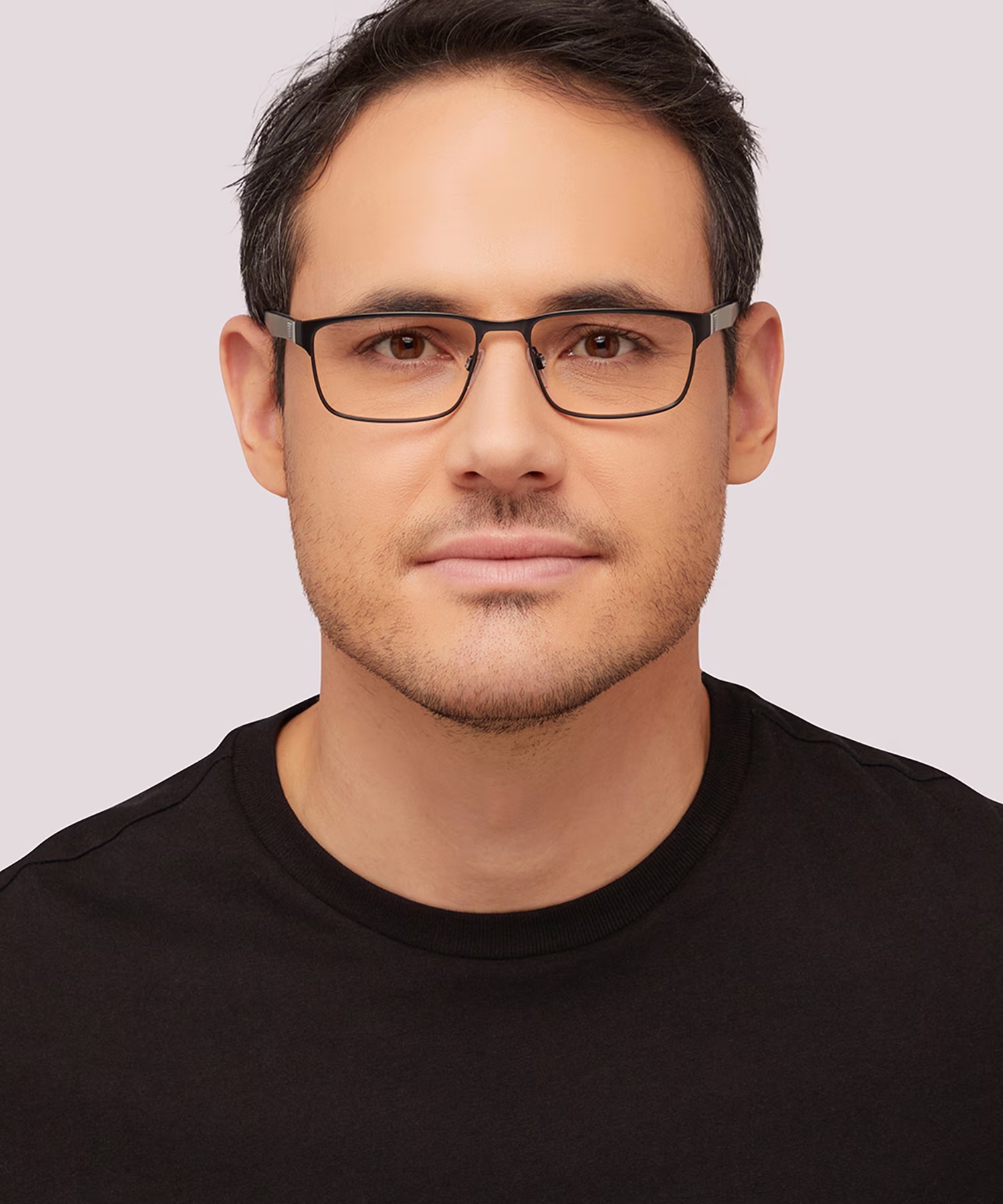 EA1105 - Rectangle Matte Black Frame Glasses For Men 2 EA1105 - Rectangle Matte Black Frame Glasses For Men