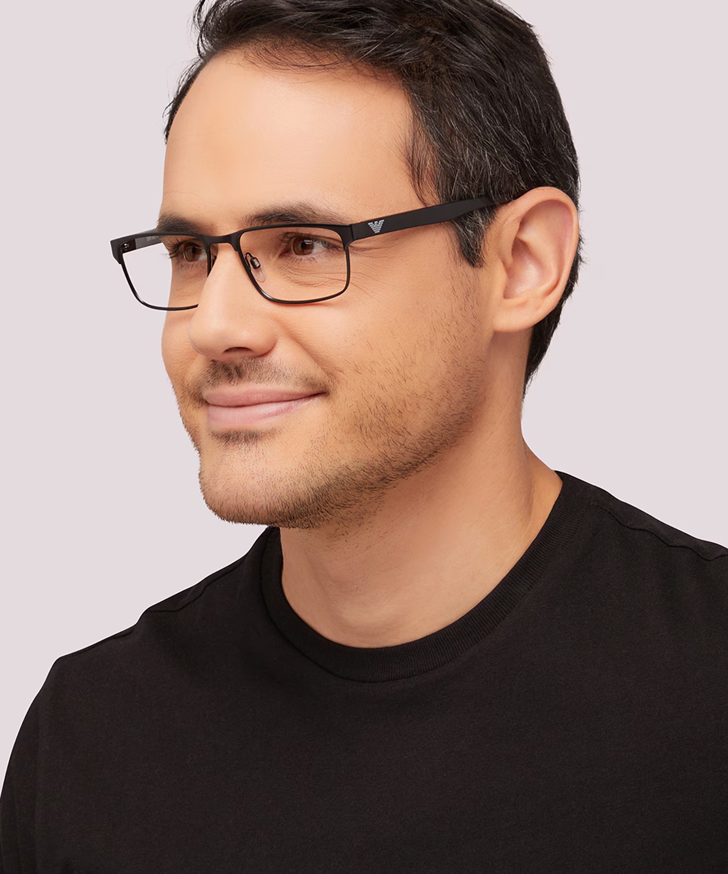 EA1105 - Rectangle Matte Black Frame Glasses For Men 3 EA1105 - Rectangle Matte Black Frame Glasses For Men