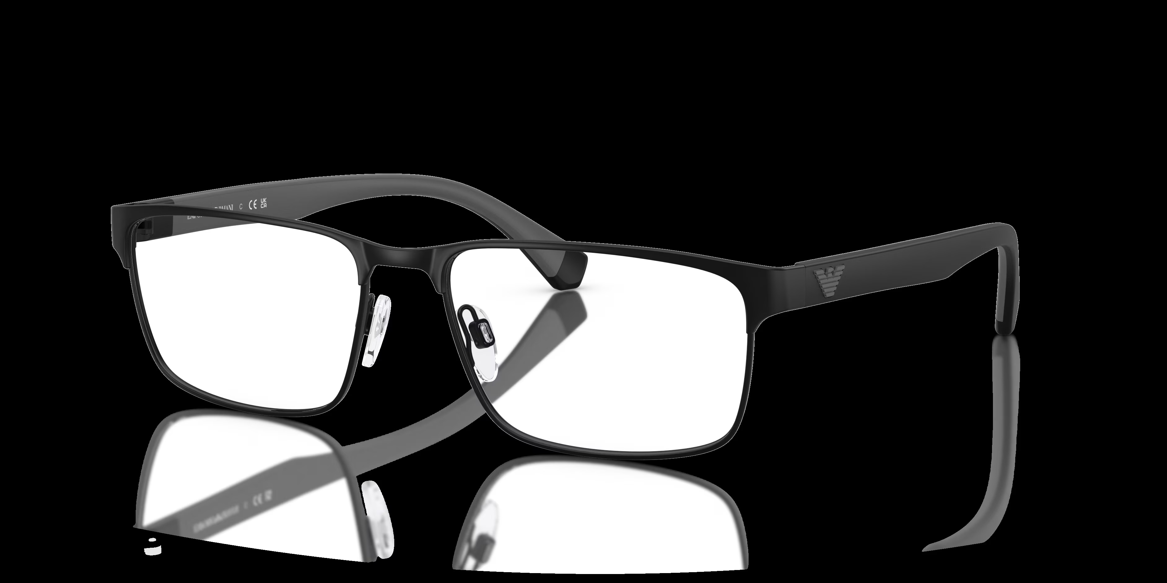 EA1105 - Rectangle Matte Black Frame Glasses For Men 4 EA1105 - Rectangle Matte Black Frame Glasses For Men
