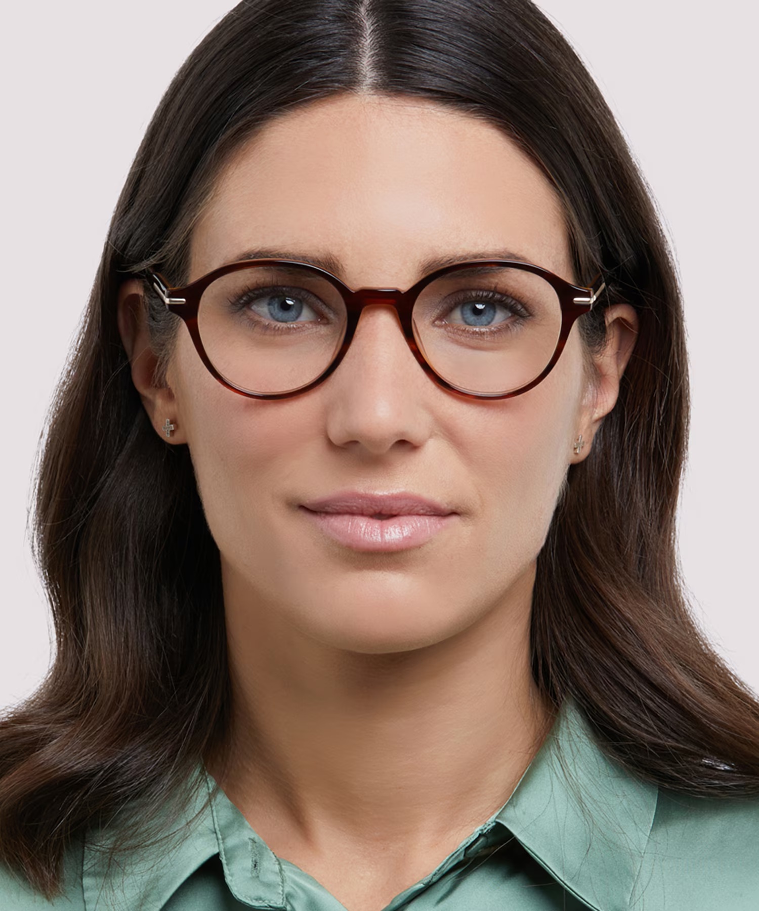 Canary Round Shiny Brown Horn Full Rim Eyeglasses 2 Canary Round Shiny Brown Horn Full Rim Eyeglasses