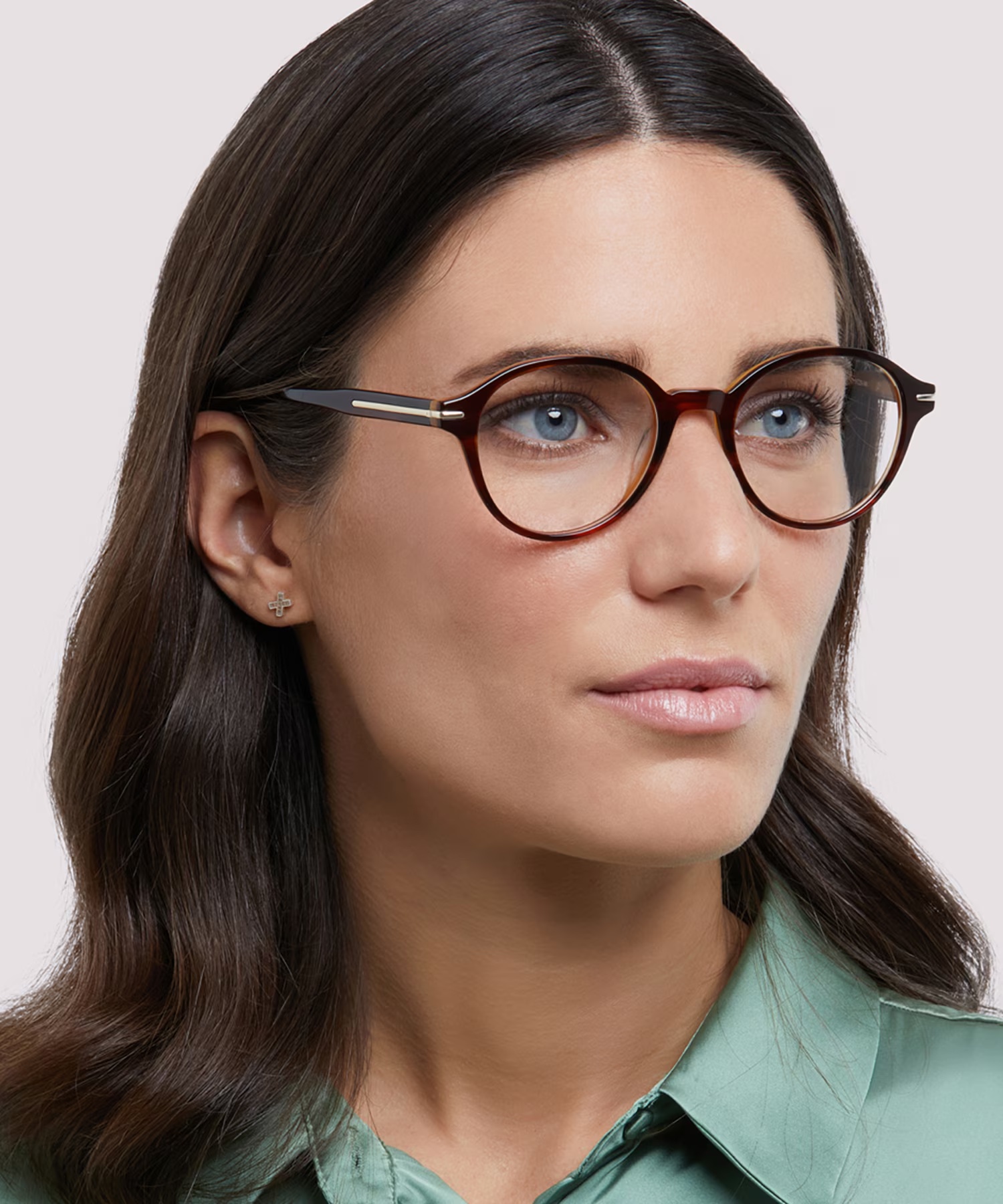 Canary Round Shiny Brown Horn Full Rim Eyeglasses 3 Canary Round Shiny Brown Horn Full Rim Eyeglasses