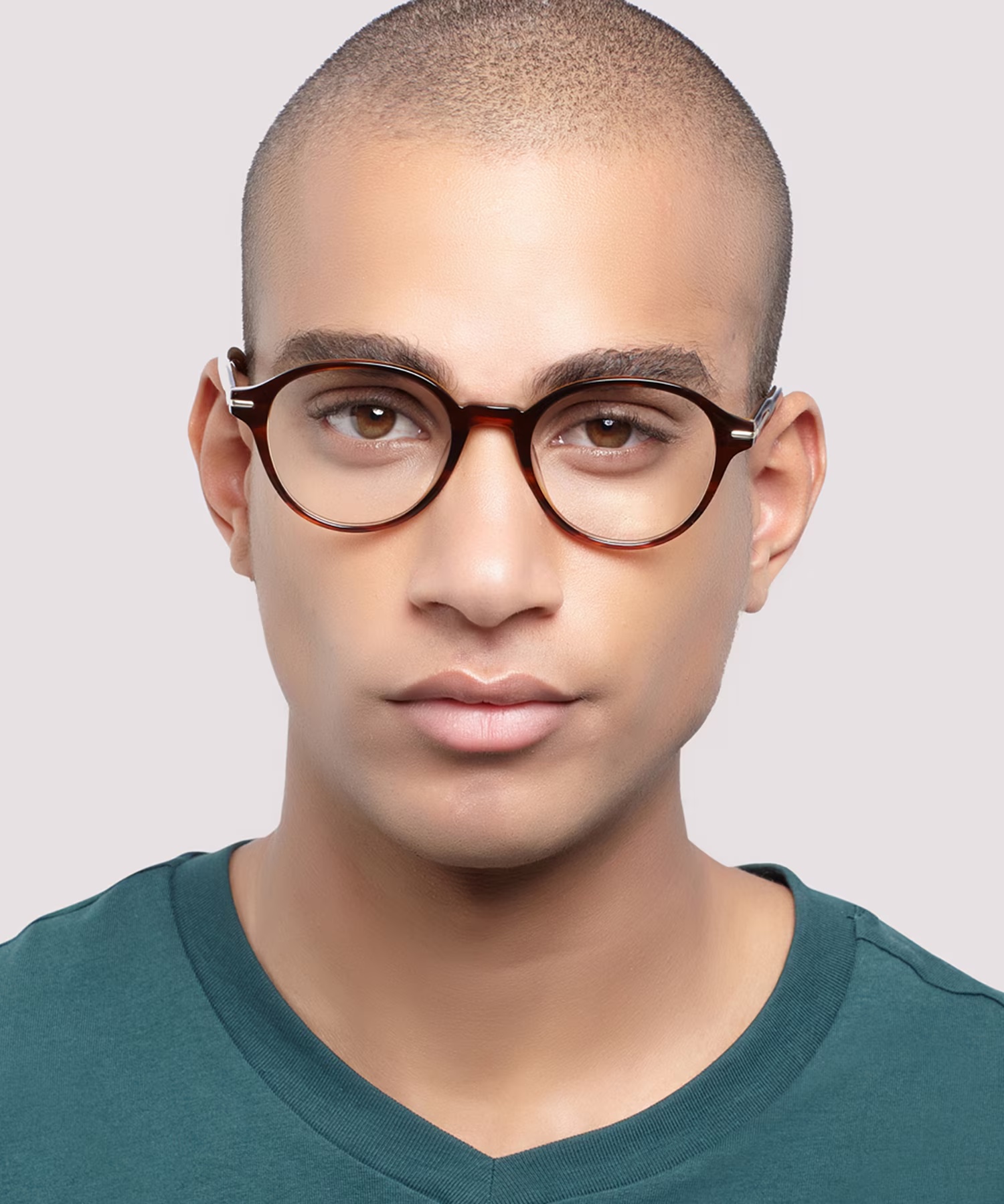 Canary Round Shiny Brown Horn Full Rim Eyeglasses 4 Canary Round Shiny Brown Horn Full Rim Eyeglasses