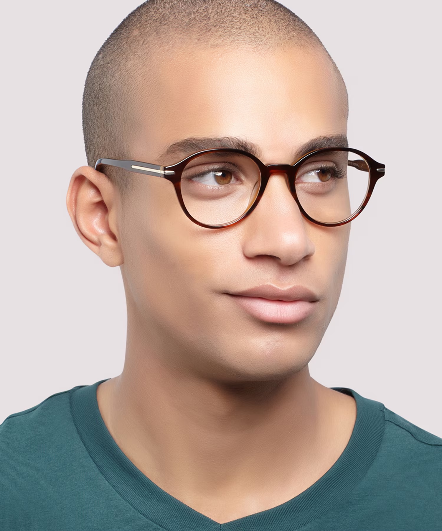 Canary Round Shiny Brown Horn Full Rim Eyeglasses 5 Canary Round Shiny Brown Horn Full Rim Eyeglasses