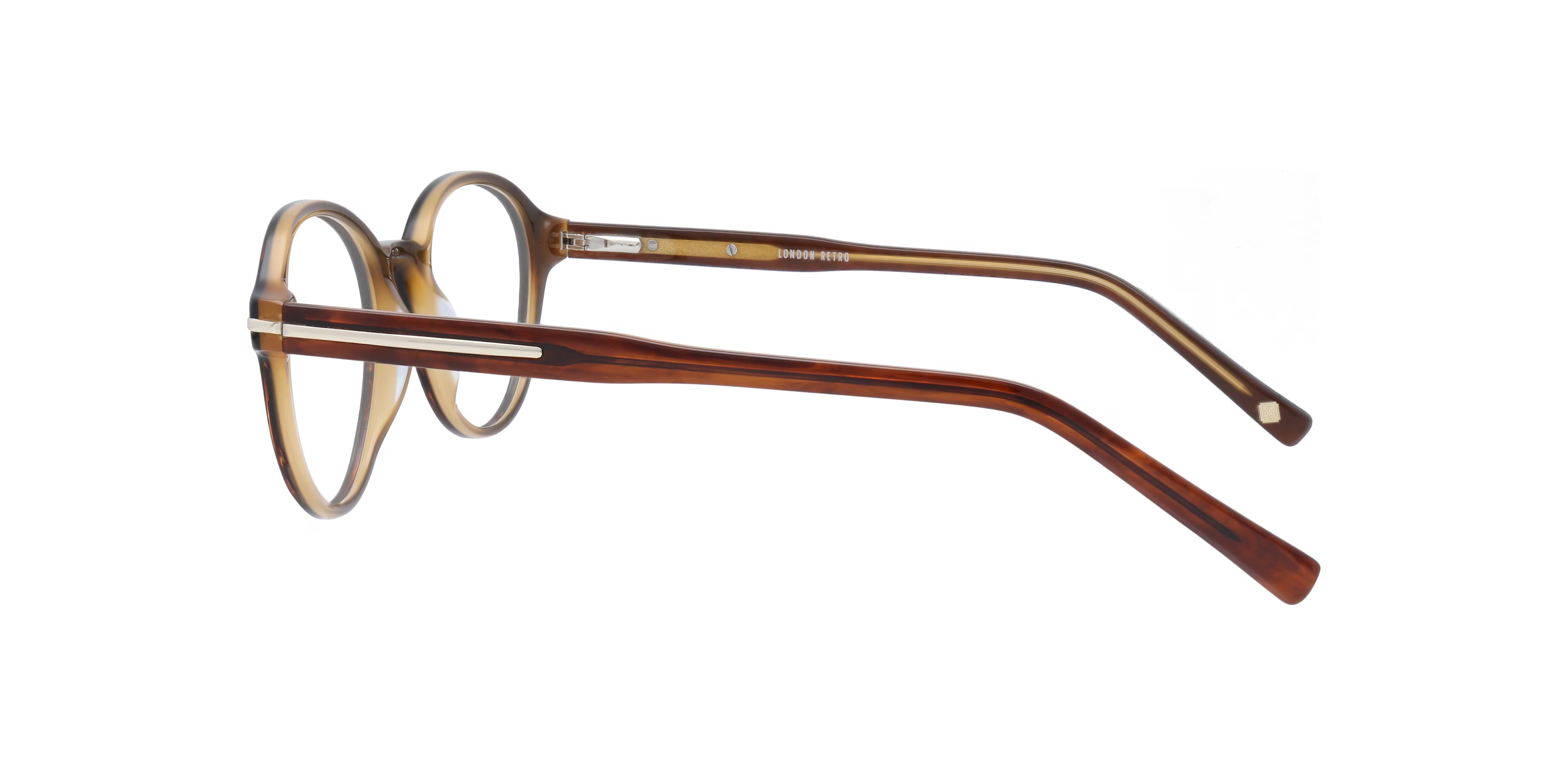 Canary Round Shiny Brown Horn Full Rim Eyeglasses 7 Canary Round Shiny Brown Horn Full Rim Eyeglasses