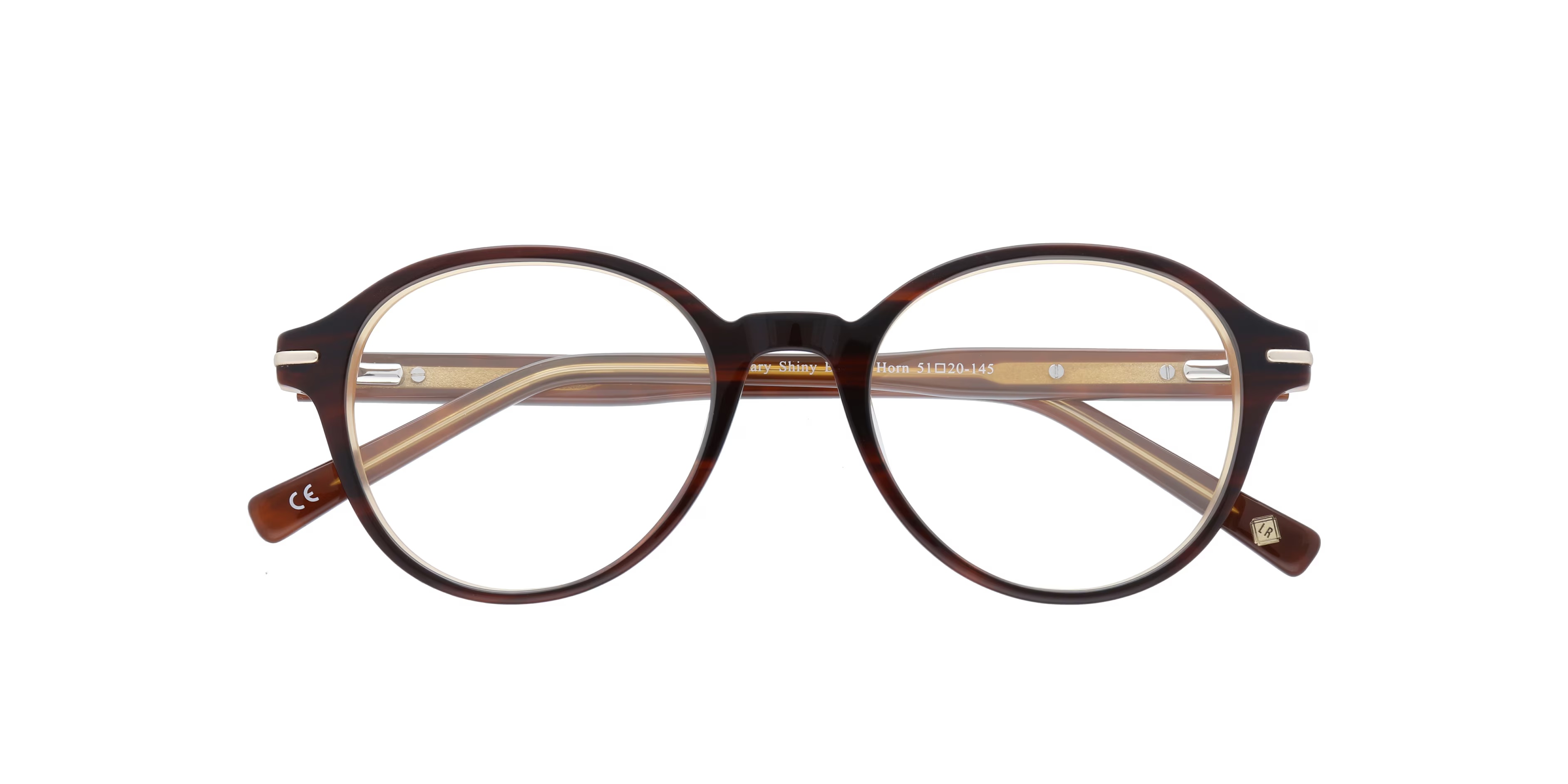 Canary Round Shiny Brown Horn Full Rim Eyeglasses 8 Canary Round Shiny Brown Horn Full Rim Eyeglasses