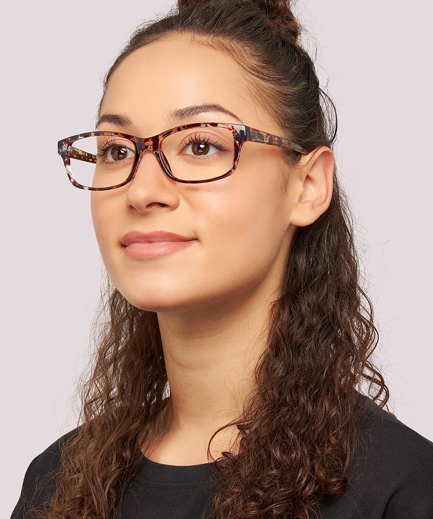 Daisy Rectangle Brown Pattern Glasses for Women 3 Daisy Rectangle Brown Pattern Glasses for Women