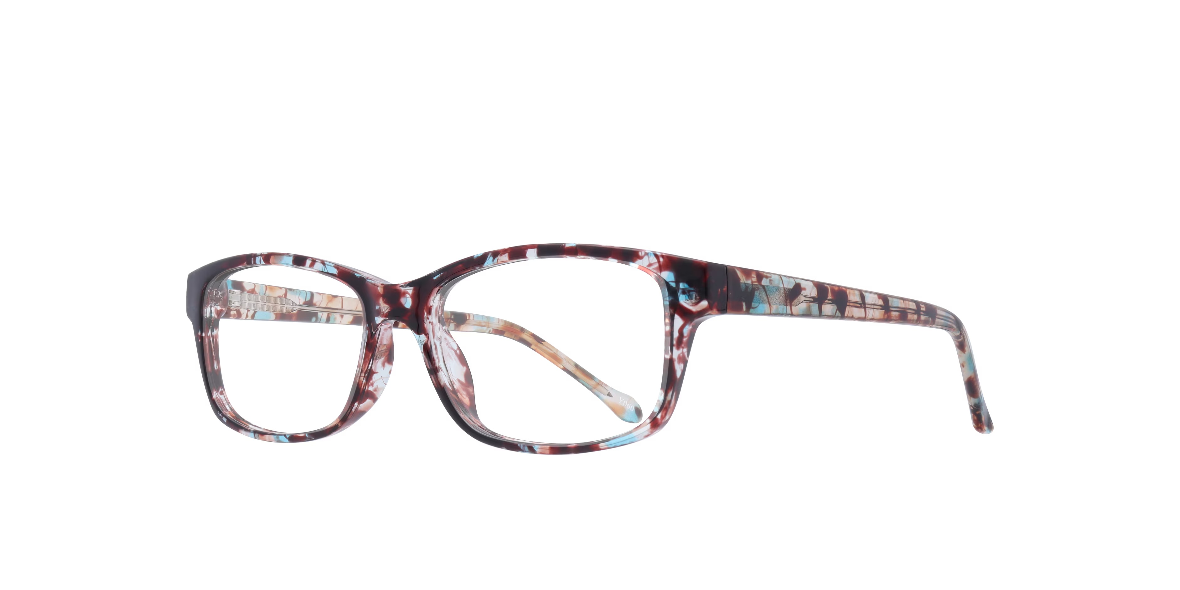 Daisy Rectangle Brown Pattern Glasses for Women 4 Daisy Rectangle Brown Pattern Glasses for Women