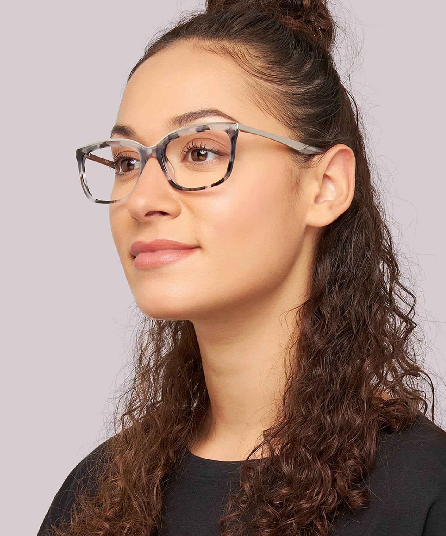 Delores Rectangle Light Grey Havana Glasses for Women 3 Delores Rectangle Light Grey Havana Glasses for Women