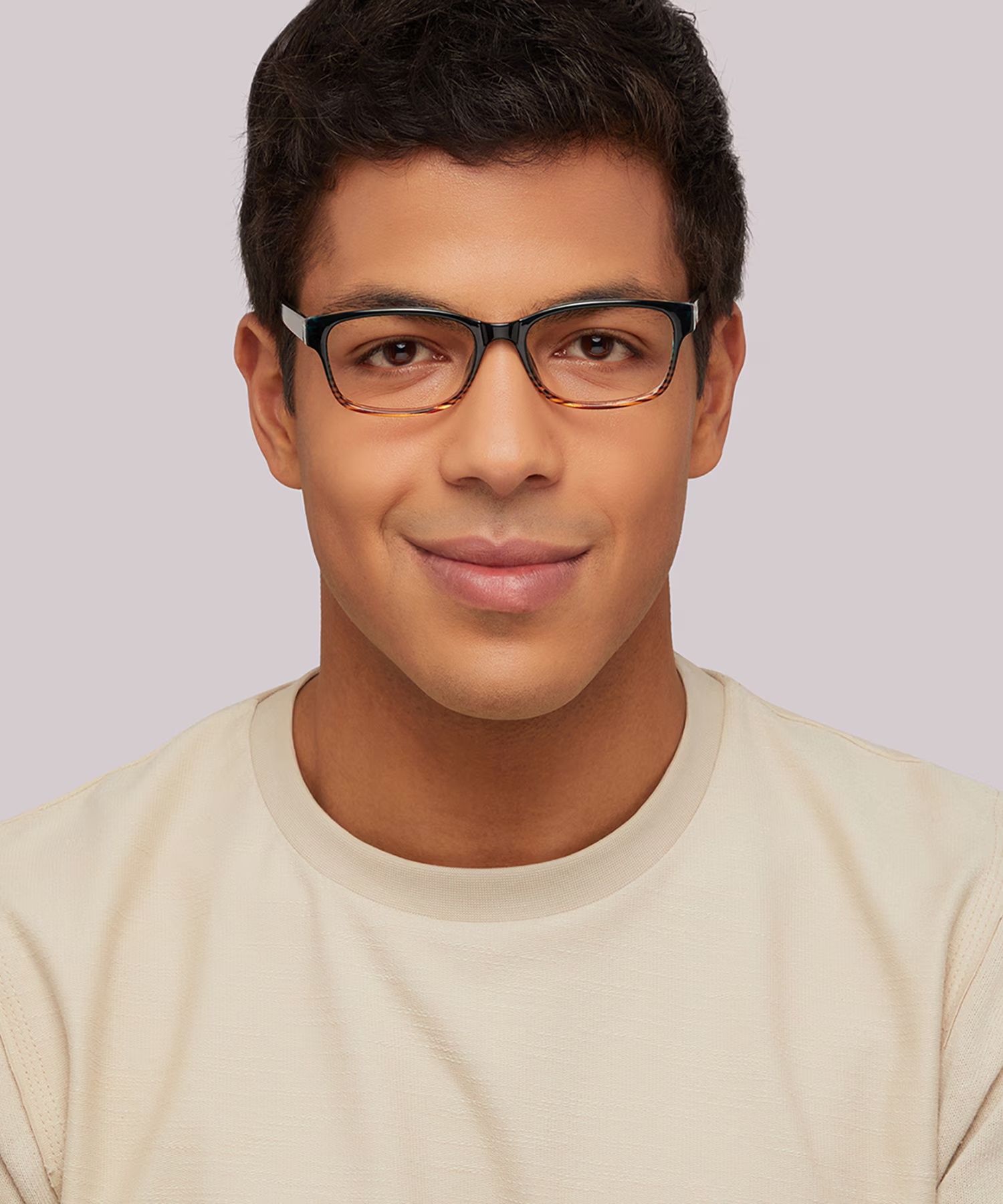 Dewy Rectangle Blue & Brown Full Rim Eyeglasses 4 Dewy Rectangle Blue & Brown Full Rim Eyeglasses