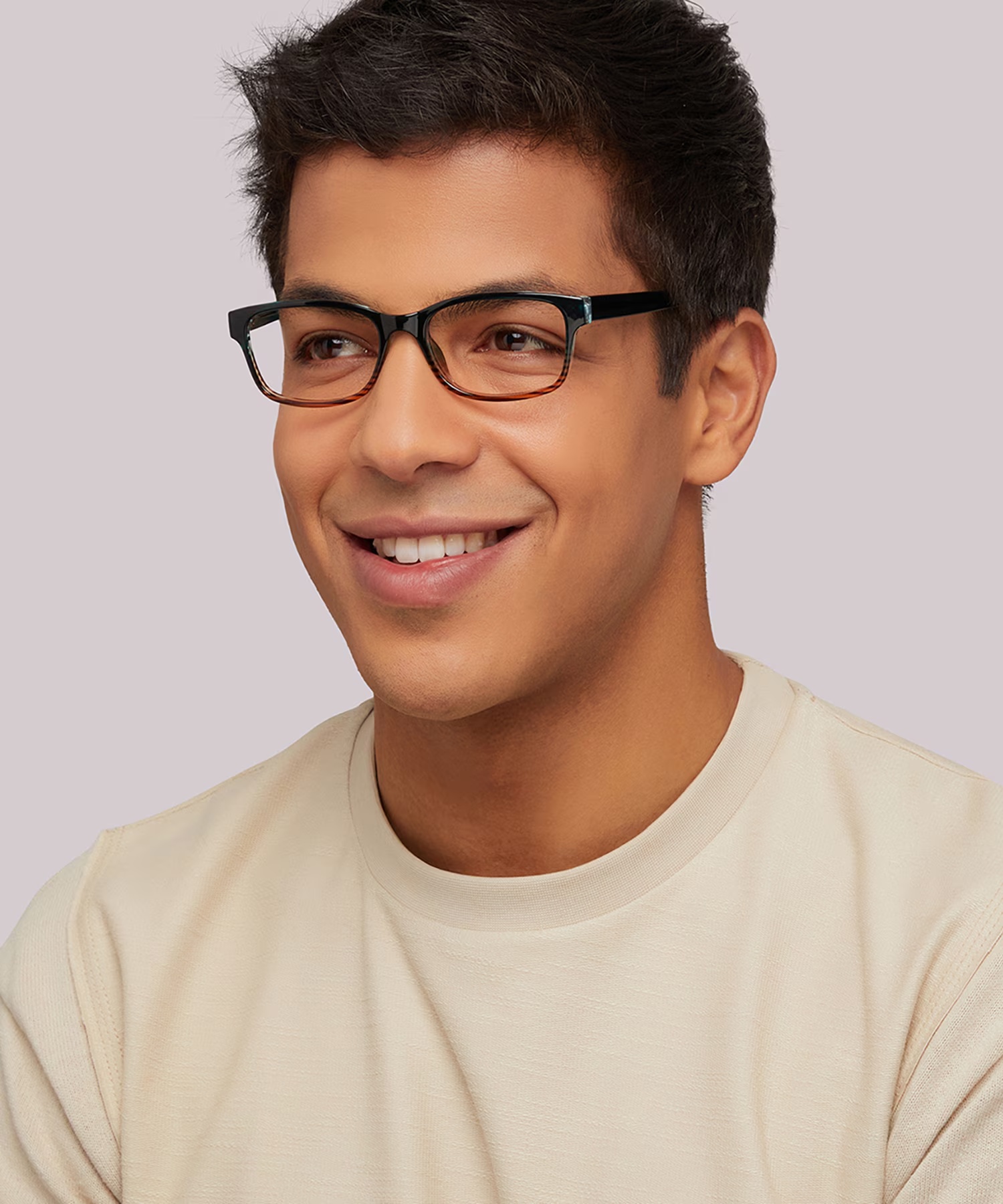 Dewy Rectangle Blue & Brown Full Rim Eyeglasses 5 Dewy Rectangle Blue & Brown Full Rim Eyeglasses