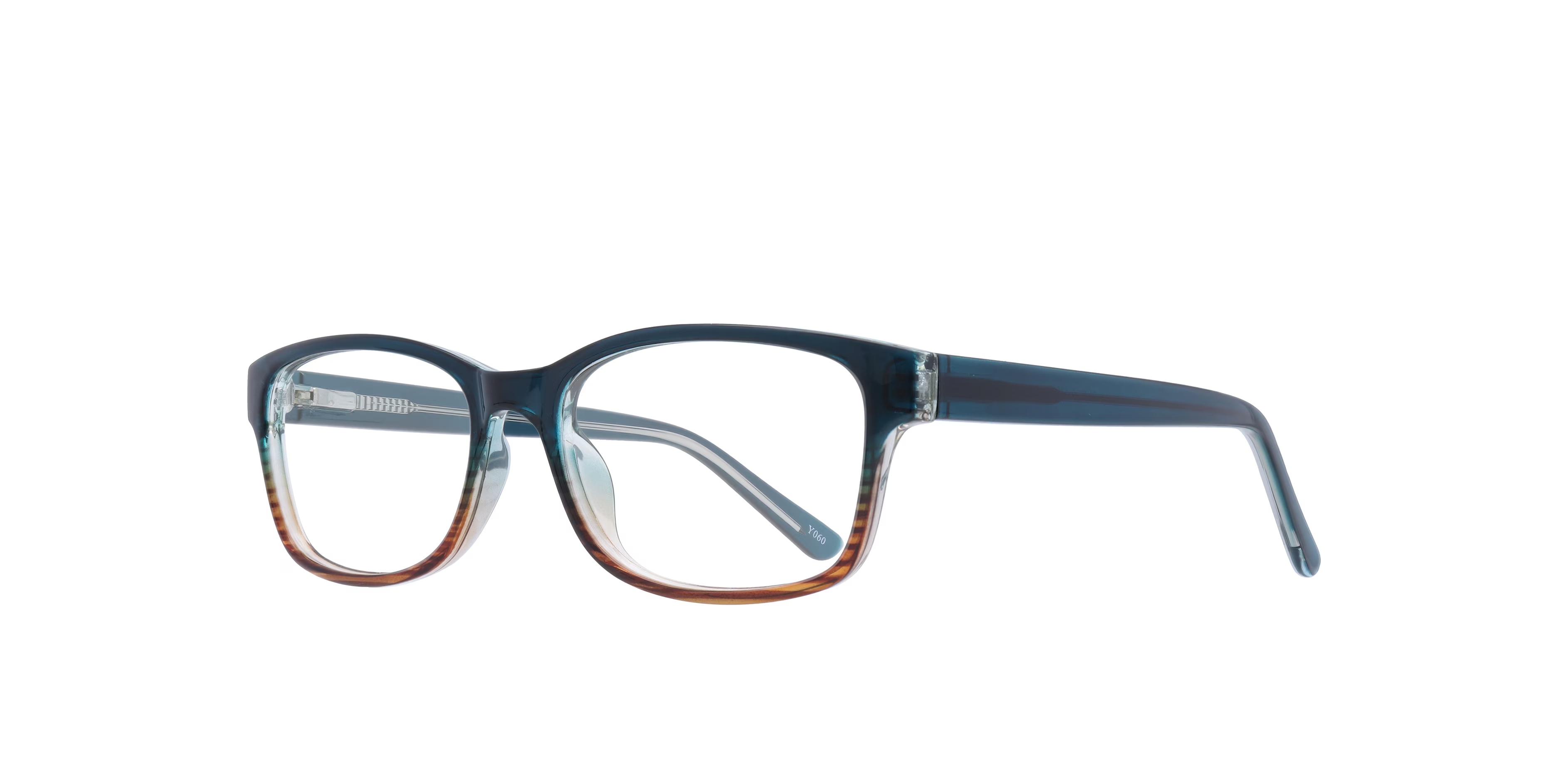 Dewy Rectangle Blue & Brown Full Rim Eyeglasses 6 Dewy Rectangle Blue & Brown Full Rim Eyeglasses