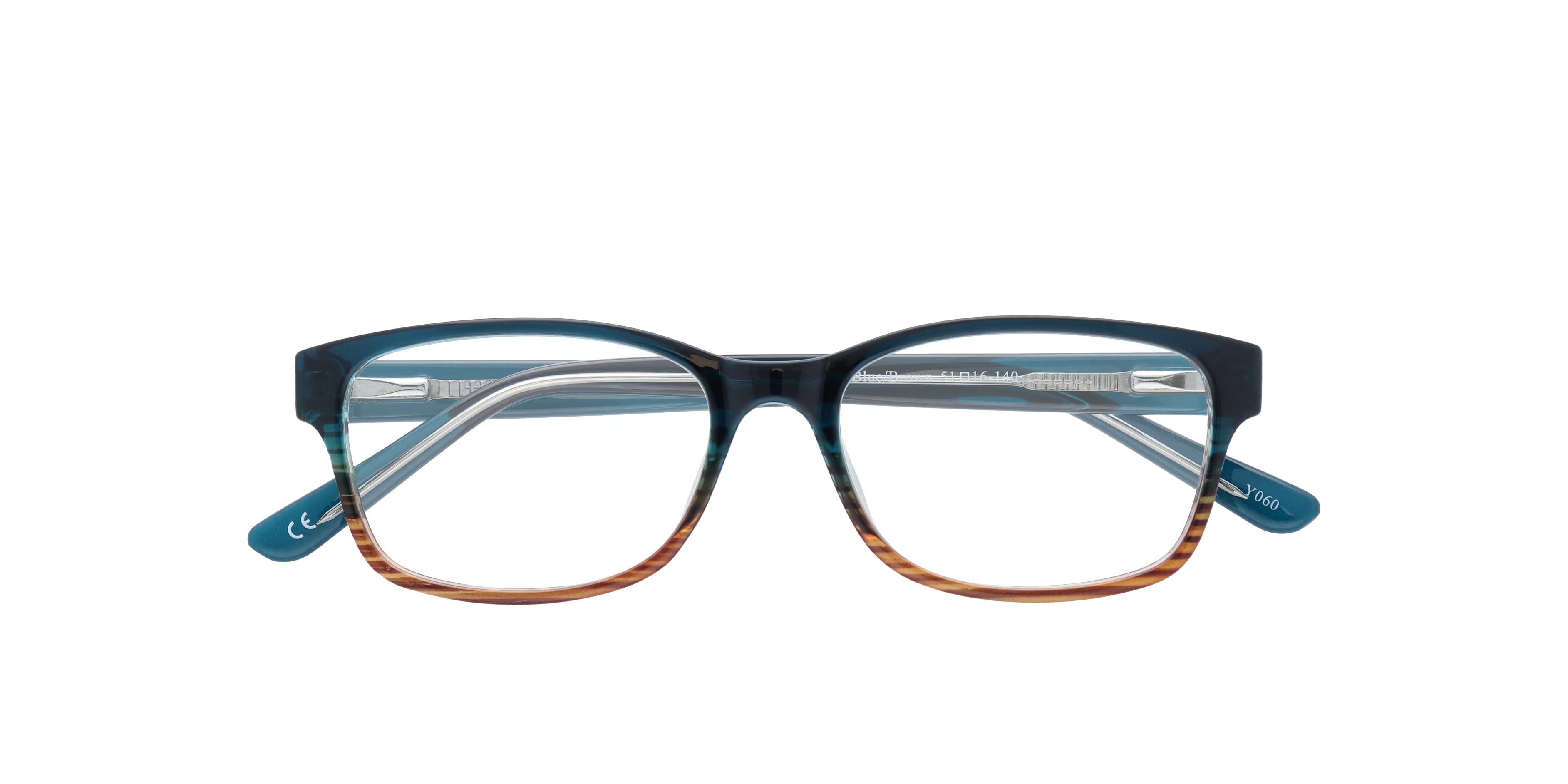 Dewy Rectangle Blue & Brown Full Rim Eyeglasses 8 Dewy Rectangle Blue & Brown Full Rim Eyeglasses