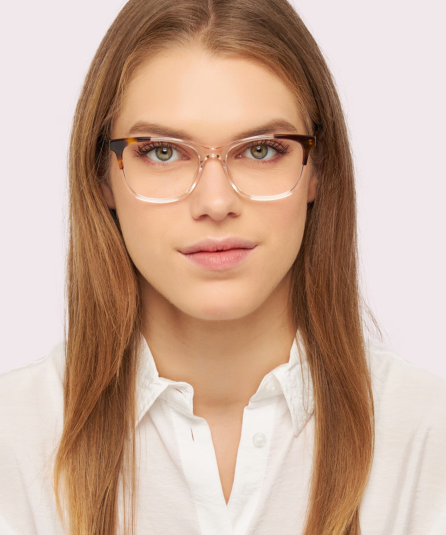 Dakota Rectangle Crystal Nude & Havana Glasses for Women 2 Dakota Rectangle Crystal Nude & Havana Glasses for Women