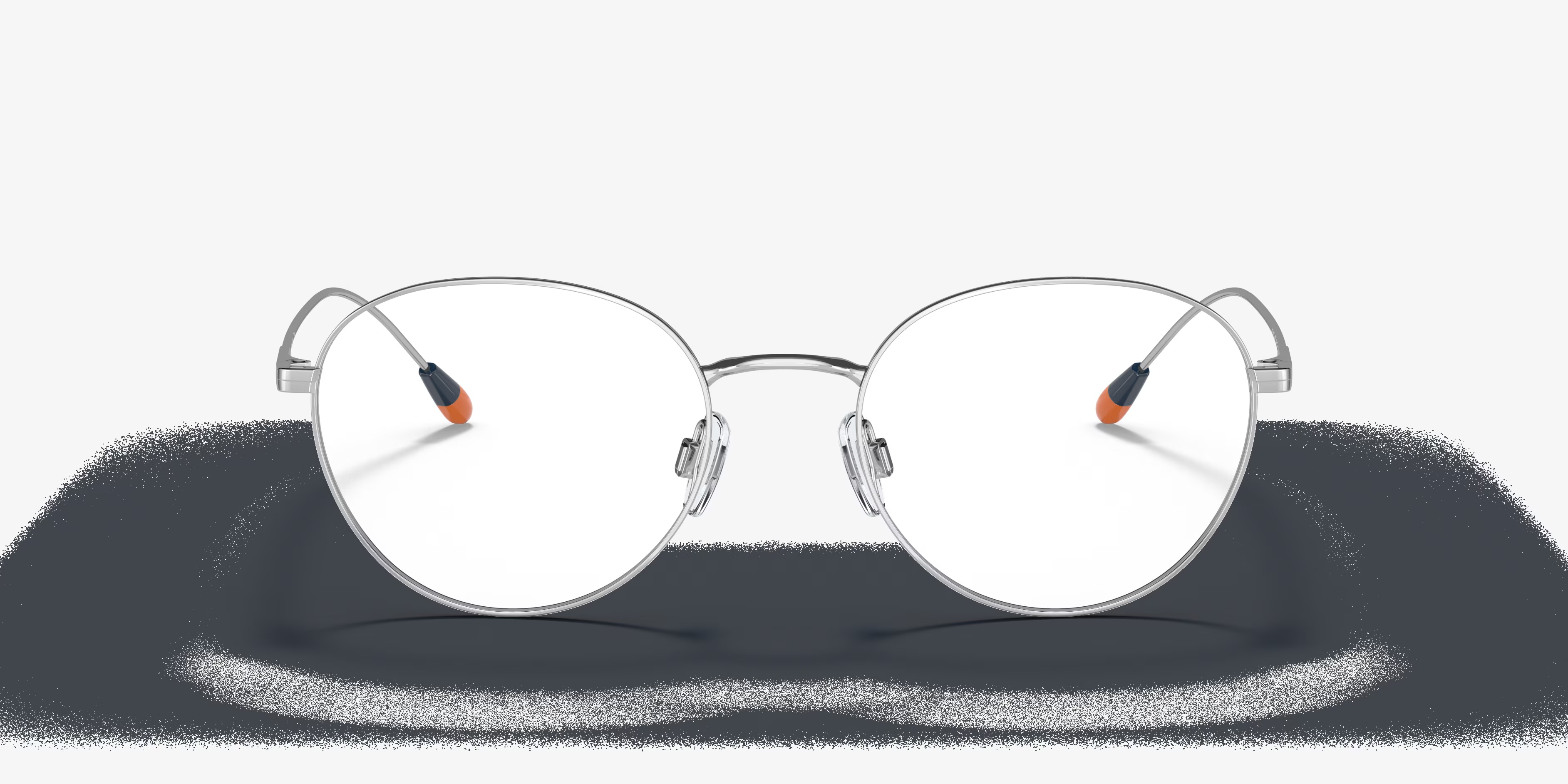 PH1208 - Oval Shiny Silver Frame Glasses For Men
