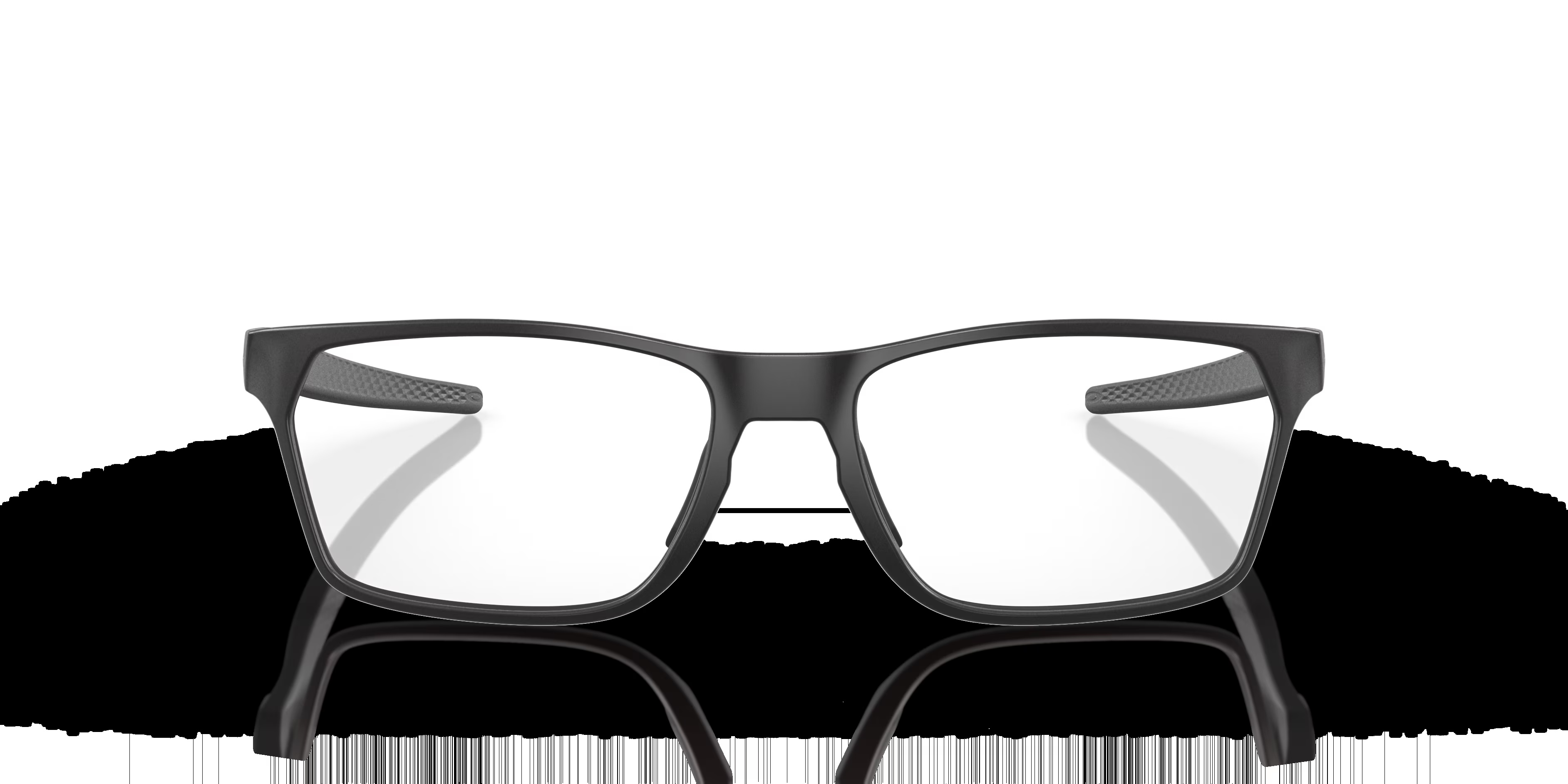 Hex Jector - Rectangle Satin Black Frame Glasses For Men