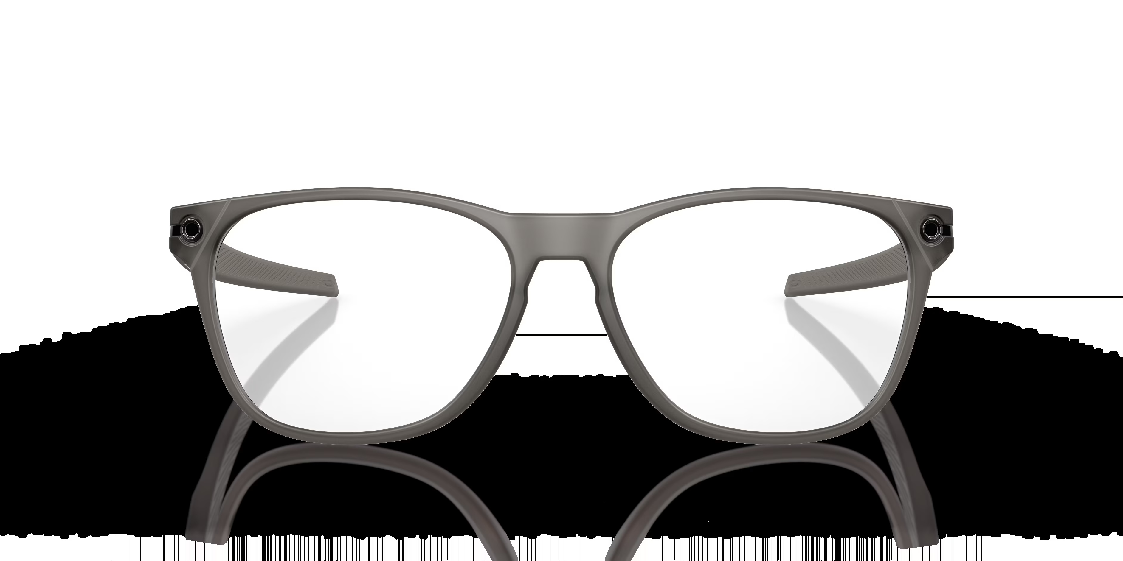 Ojector - Square Satin Grey Smoke Frame Glasses For Men